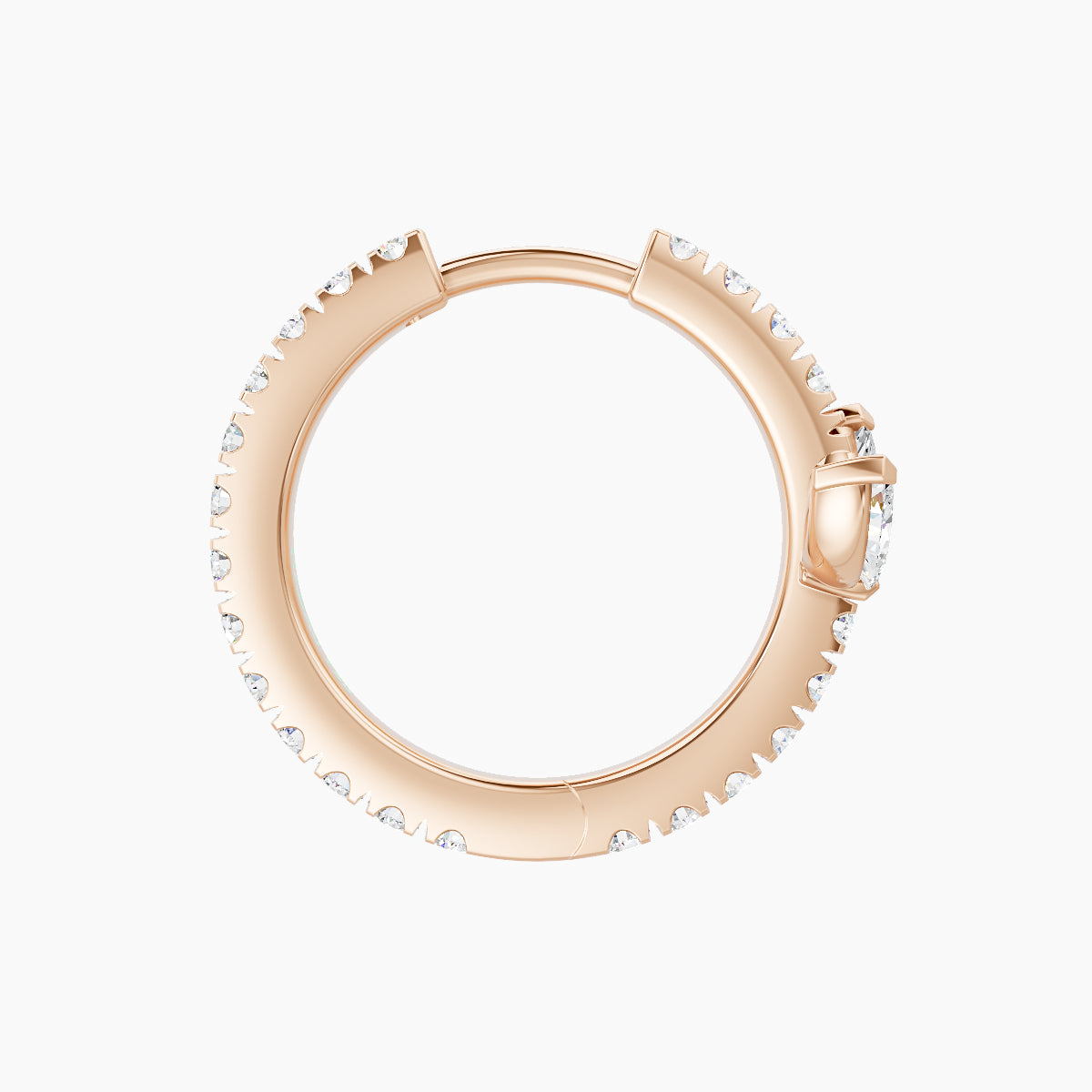 Fortuna | 18k Rose Gold 9.5 mm Lotus Diamond Nose Ring Piercing