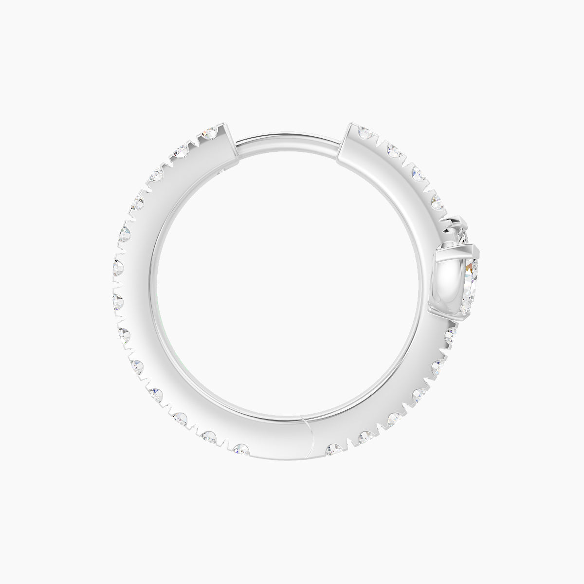 Fortuna | 18k White Gold 9.5 mm Lotus Diamond Nose Ring Piercing