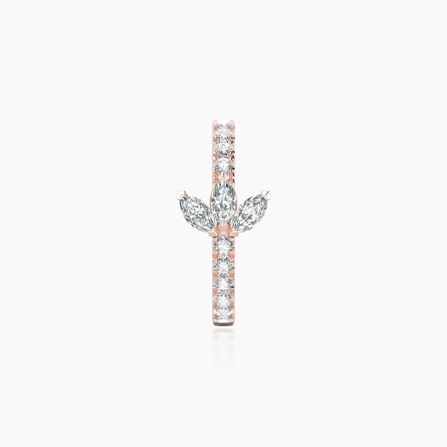 Fortuna | 18k Rose Gold 9.5 mm Lotus Diamond Nose Ring Piercing