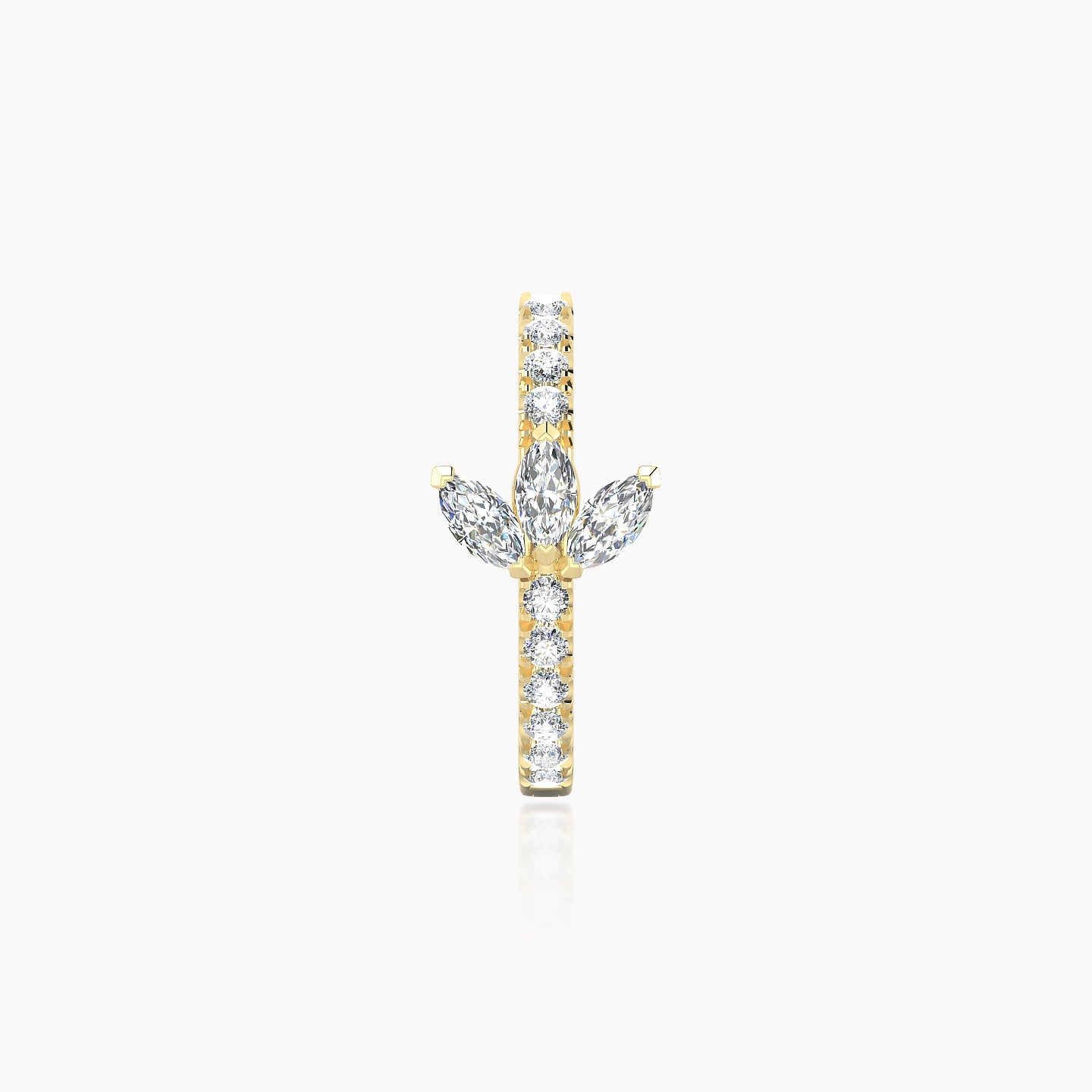 Fortuna | 18k Yellow Gold 9.5 mm Lotus Diamond Nose Ring Piercing