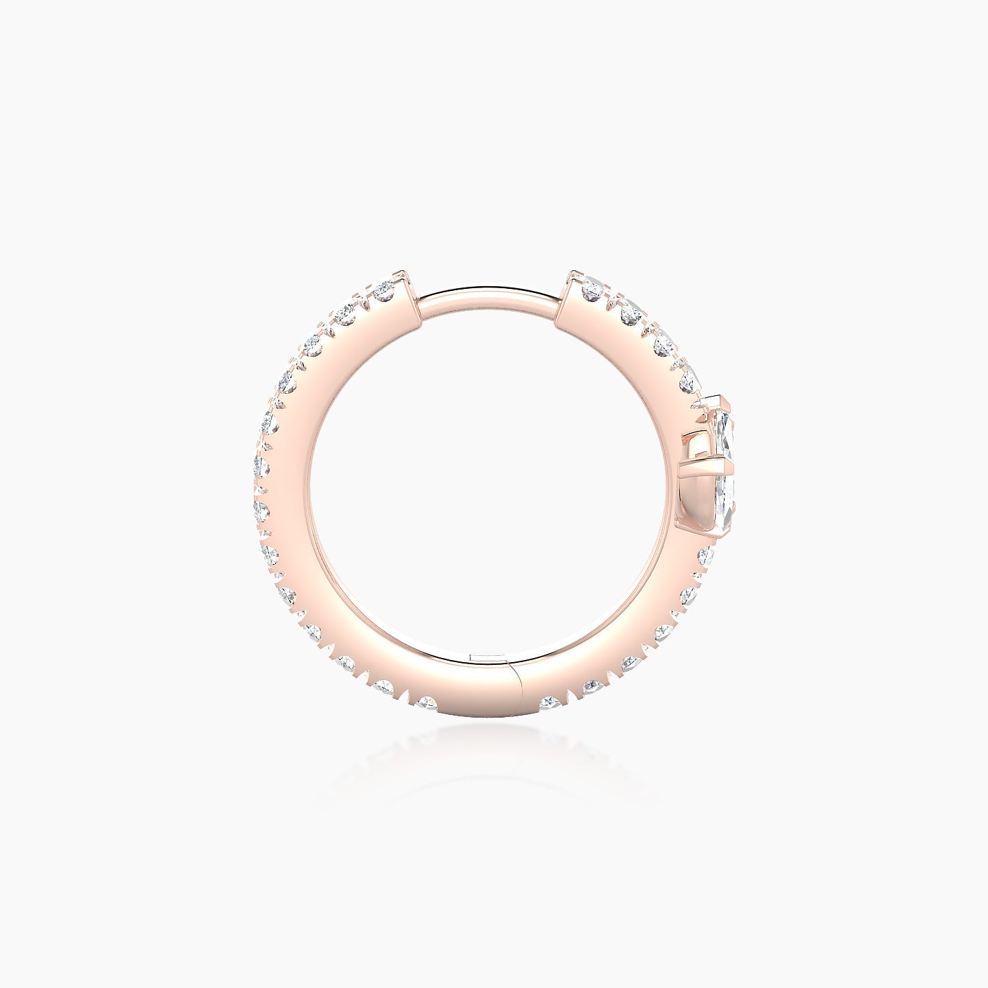 Fortuna | 18k Rose Gold 9.5 mm Lotus Diamond Nose Ring Piercing