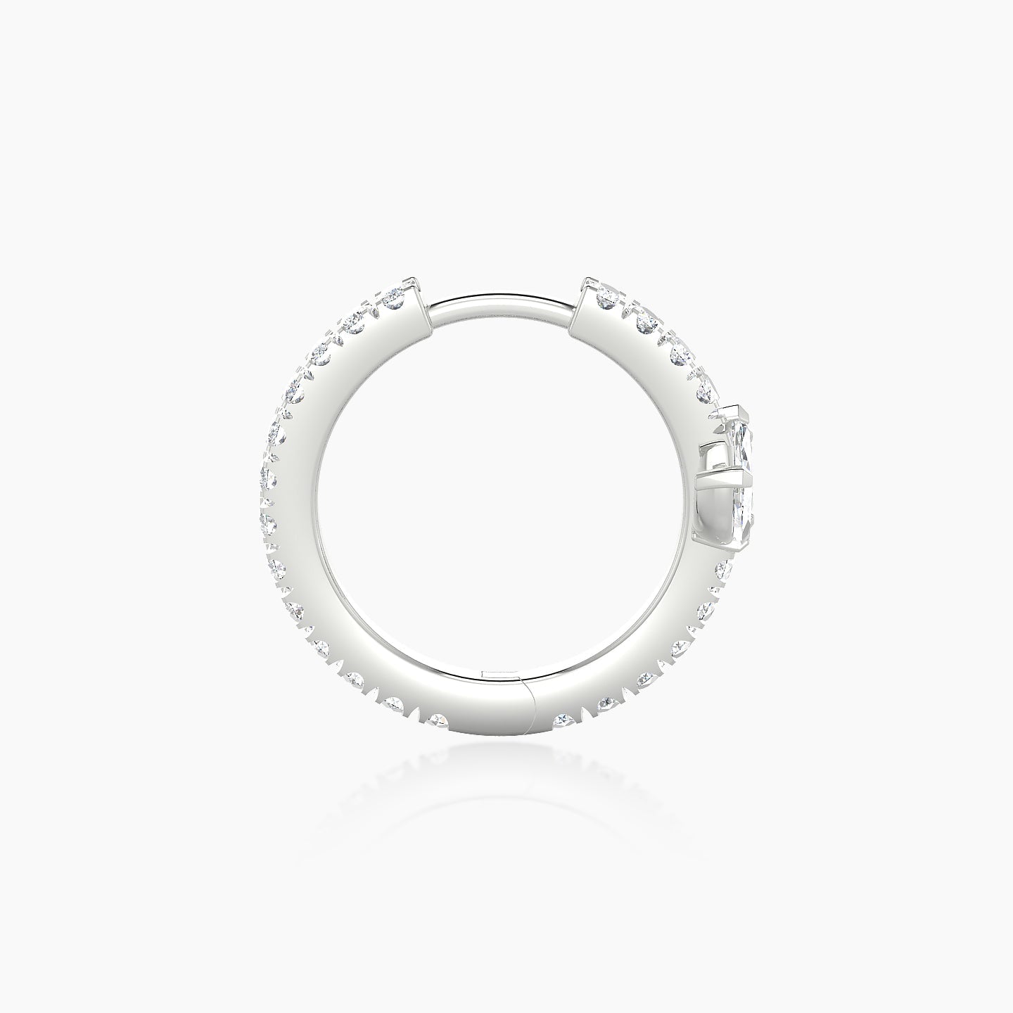 Fortuna | 18k White Gold 9.5 mm Lotus Diamond Nose Ring Piercing