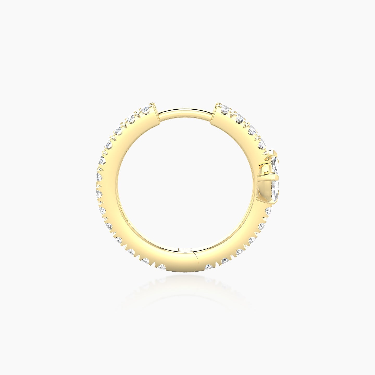 Fortuna | 18k Yellow Gold 9.5 mm Lotus Diamond Nose Ring Piercing