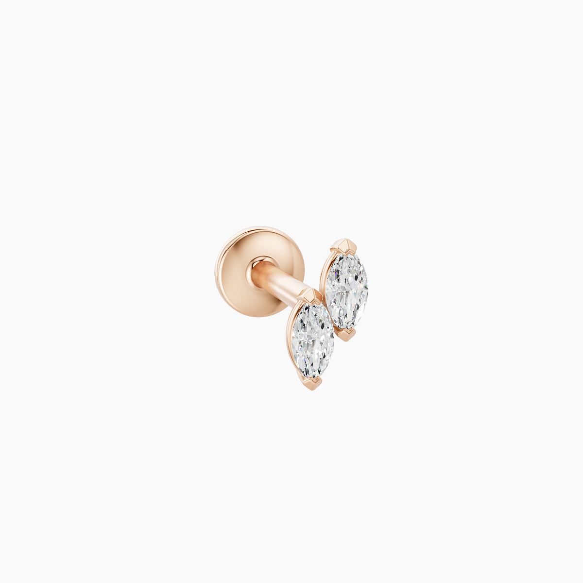 Freyja | 18k Rose Gold 5 mm 6.5 mm Diamond Nose Piercing