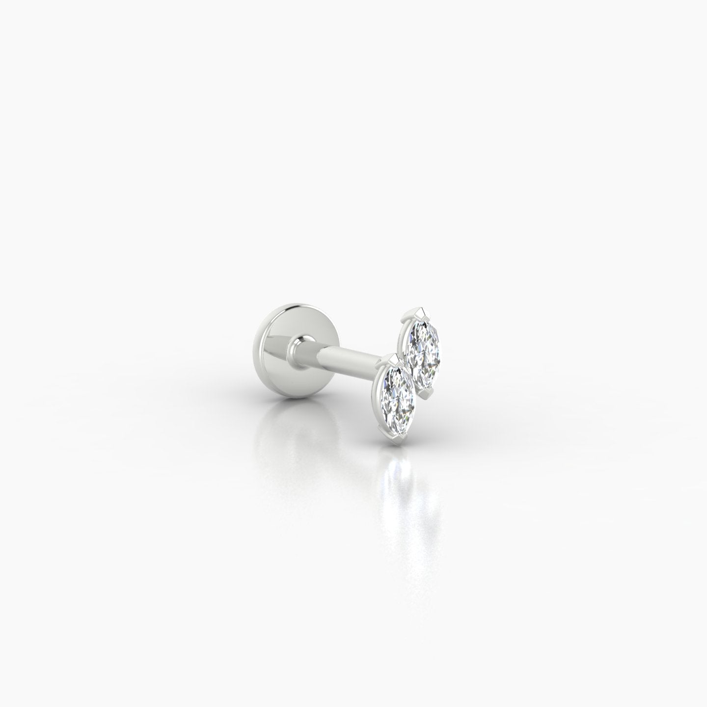 Freyja | 18k White Gold 5 mm 6.5 mm Diamond Nostril Piercing