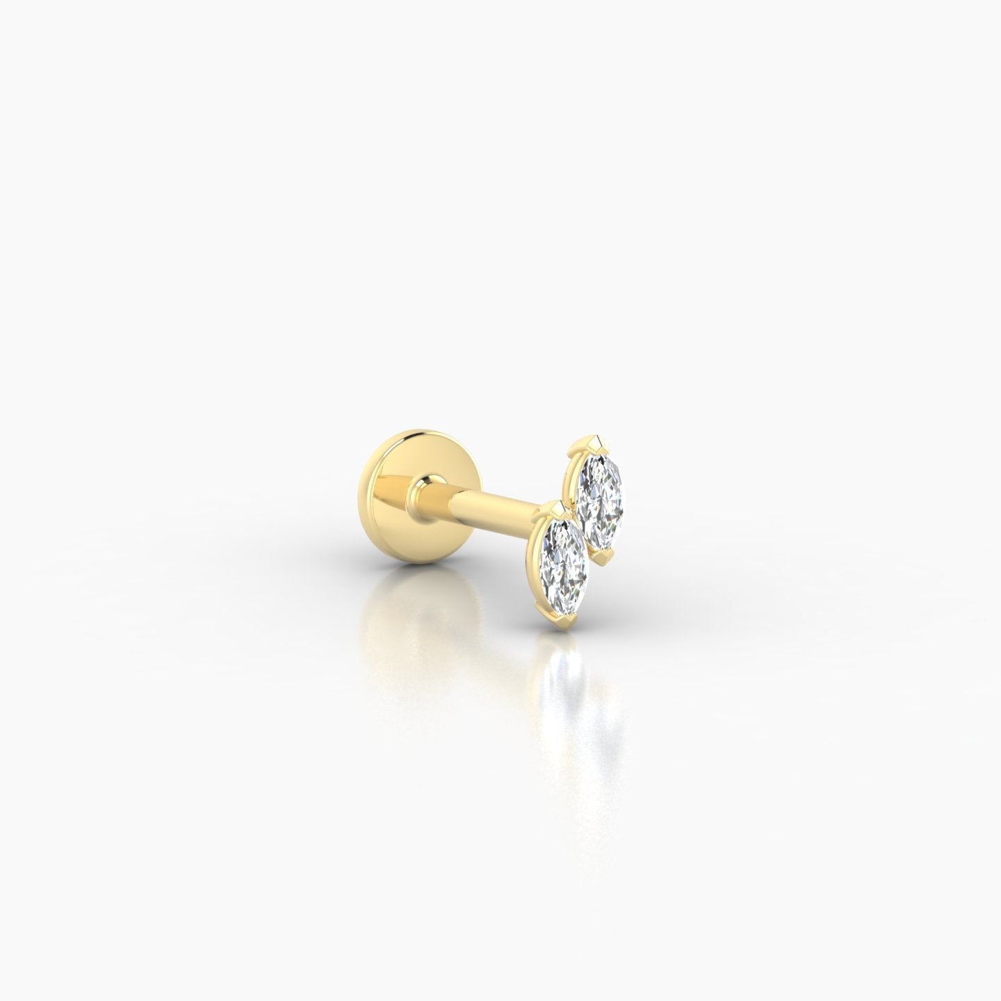 Freyja | 18k Yellow Gold 5 mm 6.5 mm Diamond Nostril Piercing