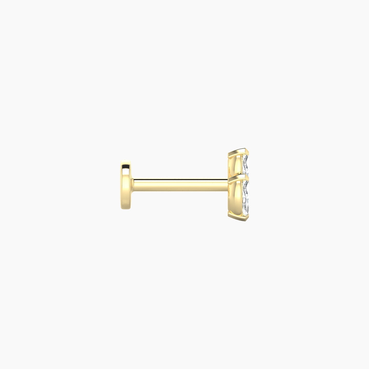 Freyja | 18k Yellow Gold 5 mm 6.5 mm Diamond Nostril Piercing