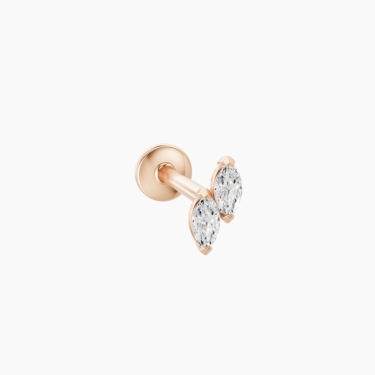 Freyja | 18k Rose Gold 5 mm 8 mm Diamond Nose Piercing