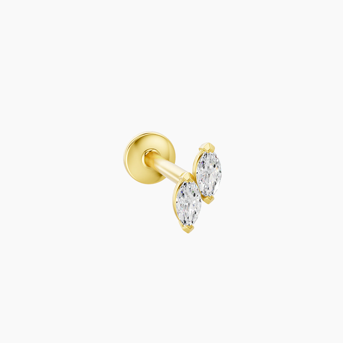 Freyja | 18k Yellow Gold 5 mm 8 mm Diamond Nose Piercing