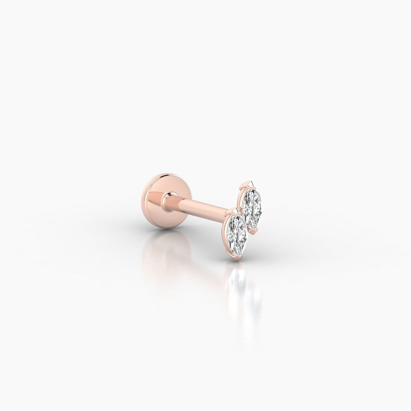 Freyja | 18k Rose Gold 5 mm 8 mm Diamond Nostril Piercing