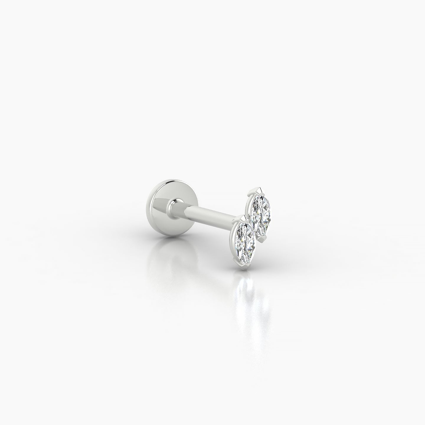 Freyja | 18k White Gold 5 mm 8 mm Diamond Nostril Piercing