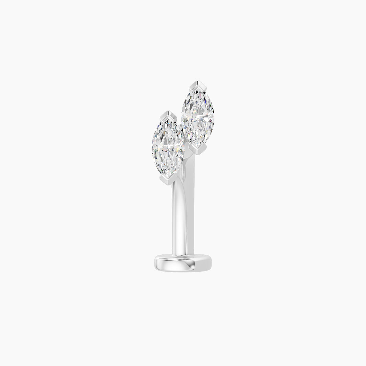 Freyja | 18k White Gold 6.5 mm 10 mm Diamond Floating Navel Piercing