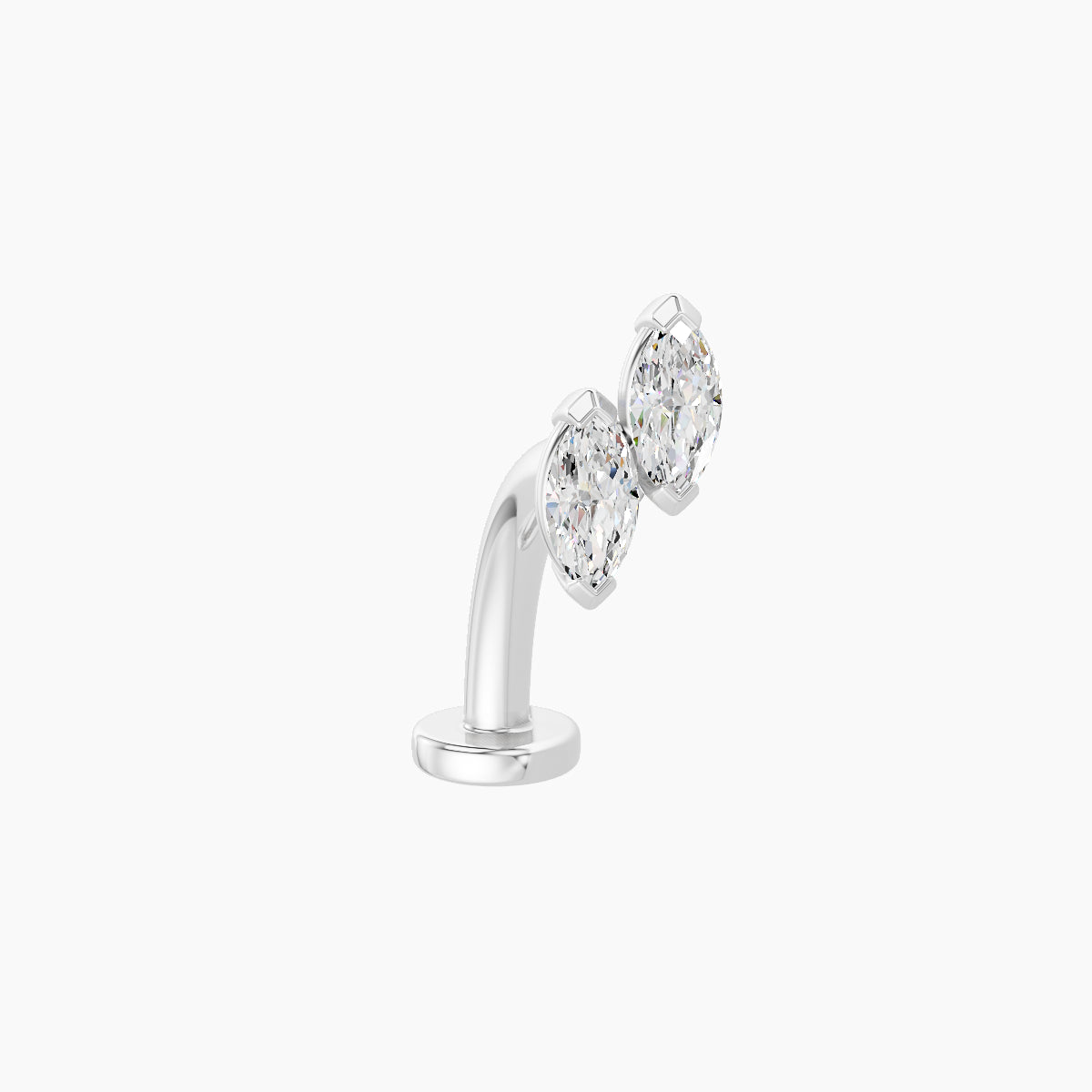 Freyja | 18k White Gold 6.5 mm 10 mm Diamond Floating Navel Piercing