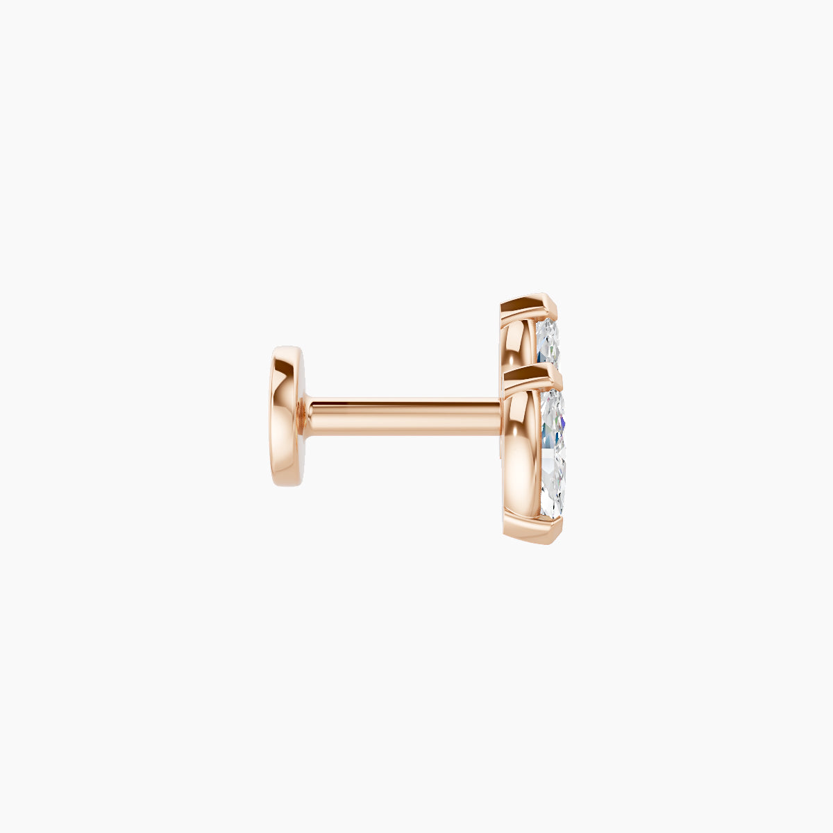 Freyja | 18k Rose Gold 6.5 mm 5 mm Diamond Nose Piercing