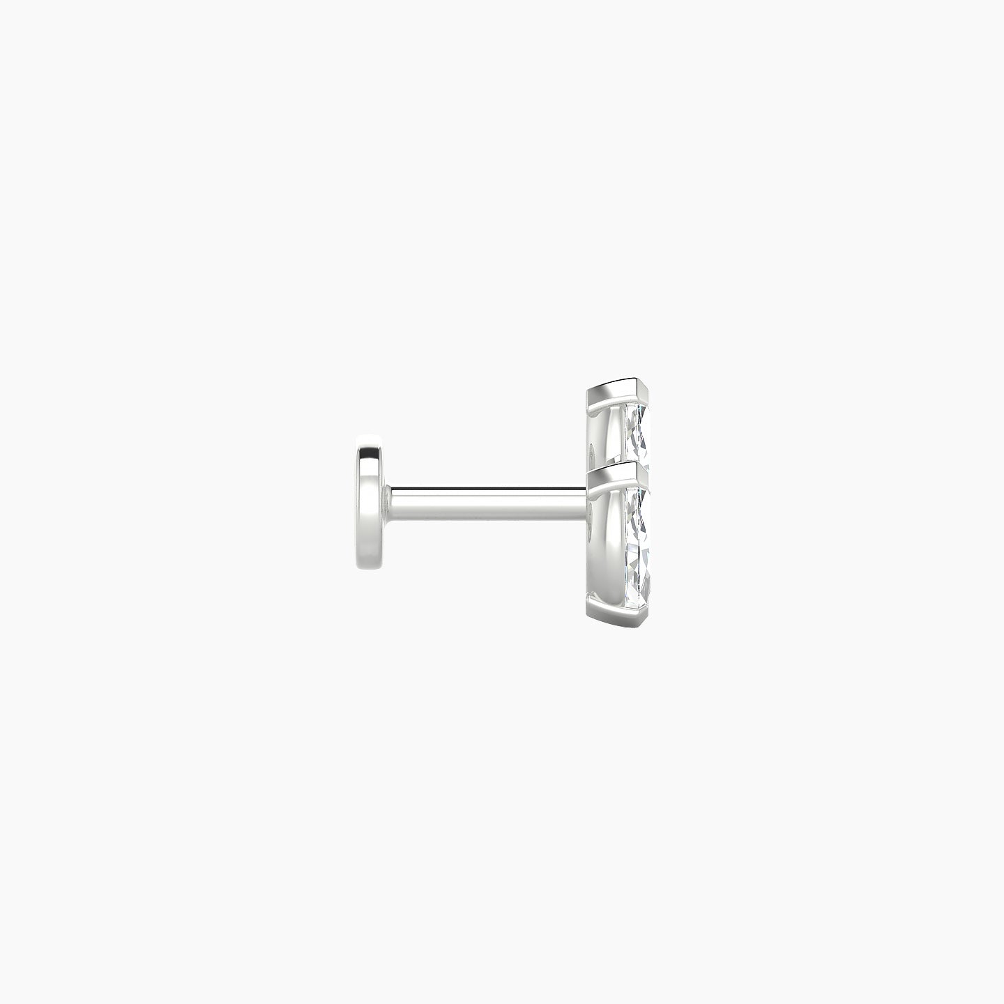 Freyja | 18k White Gold 6 mm 5 mm Diamond Nostril Piercing