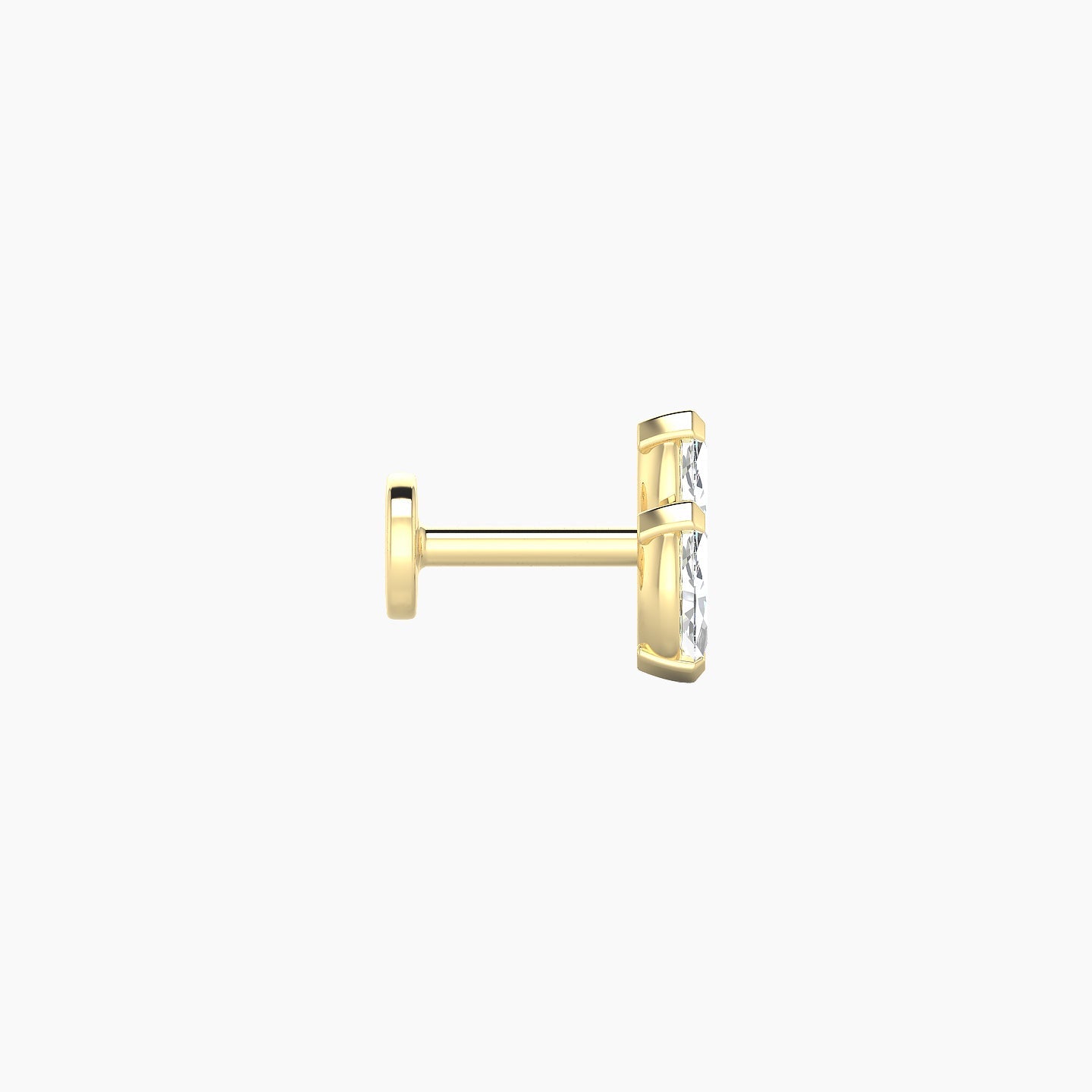 Freyja | 18k Yellow Gold 6 mm 5 mm Diamond Nostril Piercing