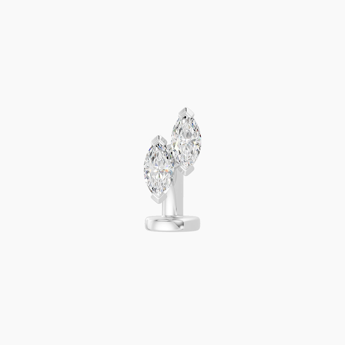 Freyja | 18k White Gold 6.5 mm 6 mm Diamond Floating Navel Piercing