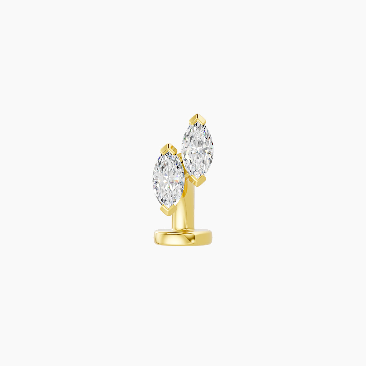 Freyja | 18k Yellow Gold 6.5 mm 6 mm Diamond Floating Navel Piercing