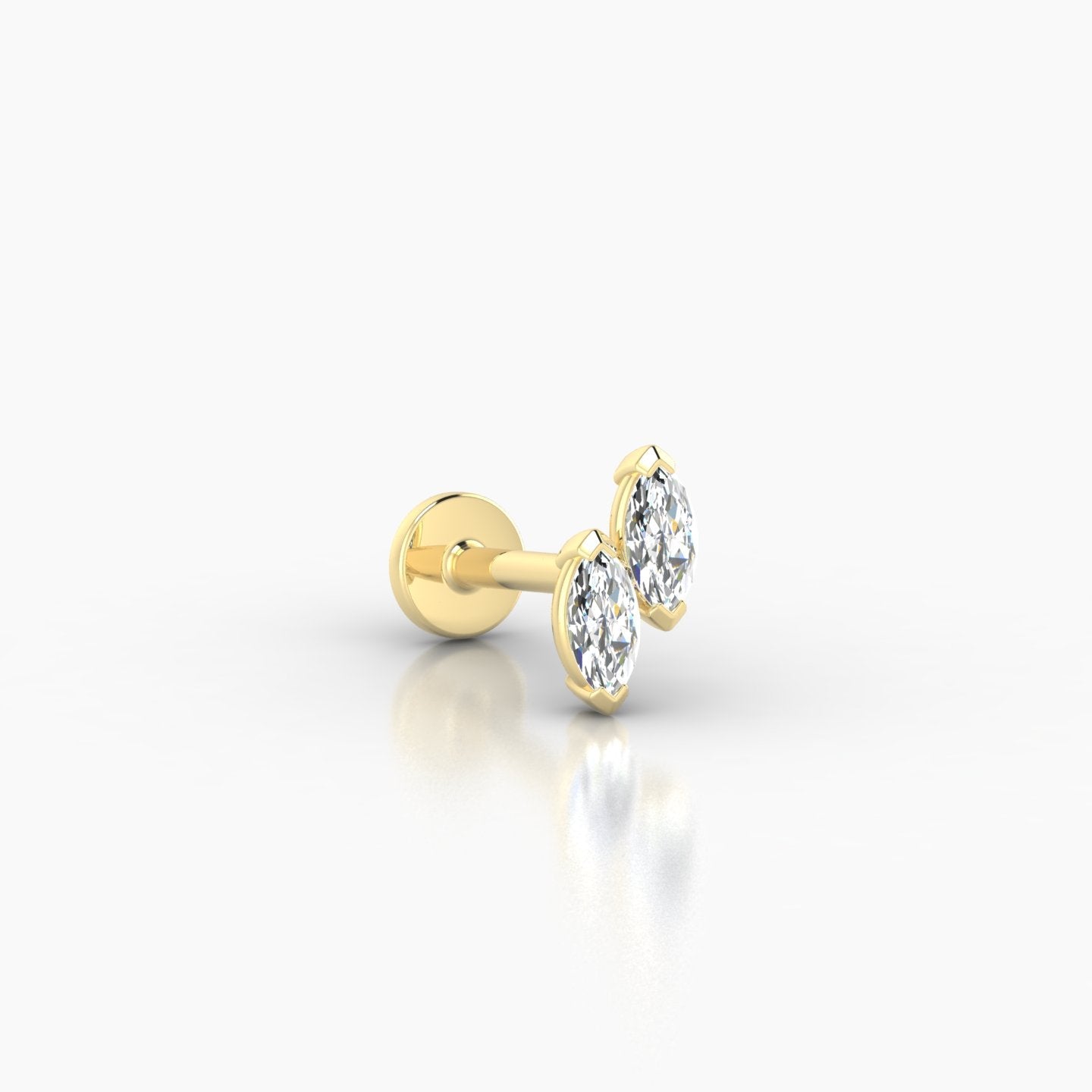 Freyja | 18k Yellow Gold 6 mm 6.5 mm Diamond Nostril Piercing