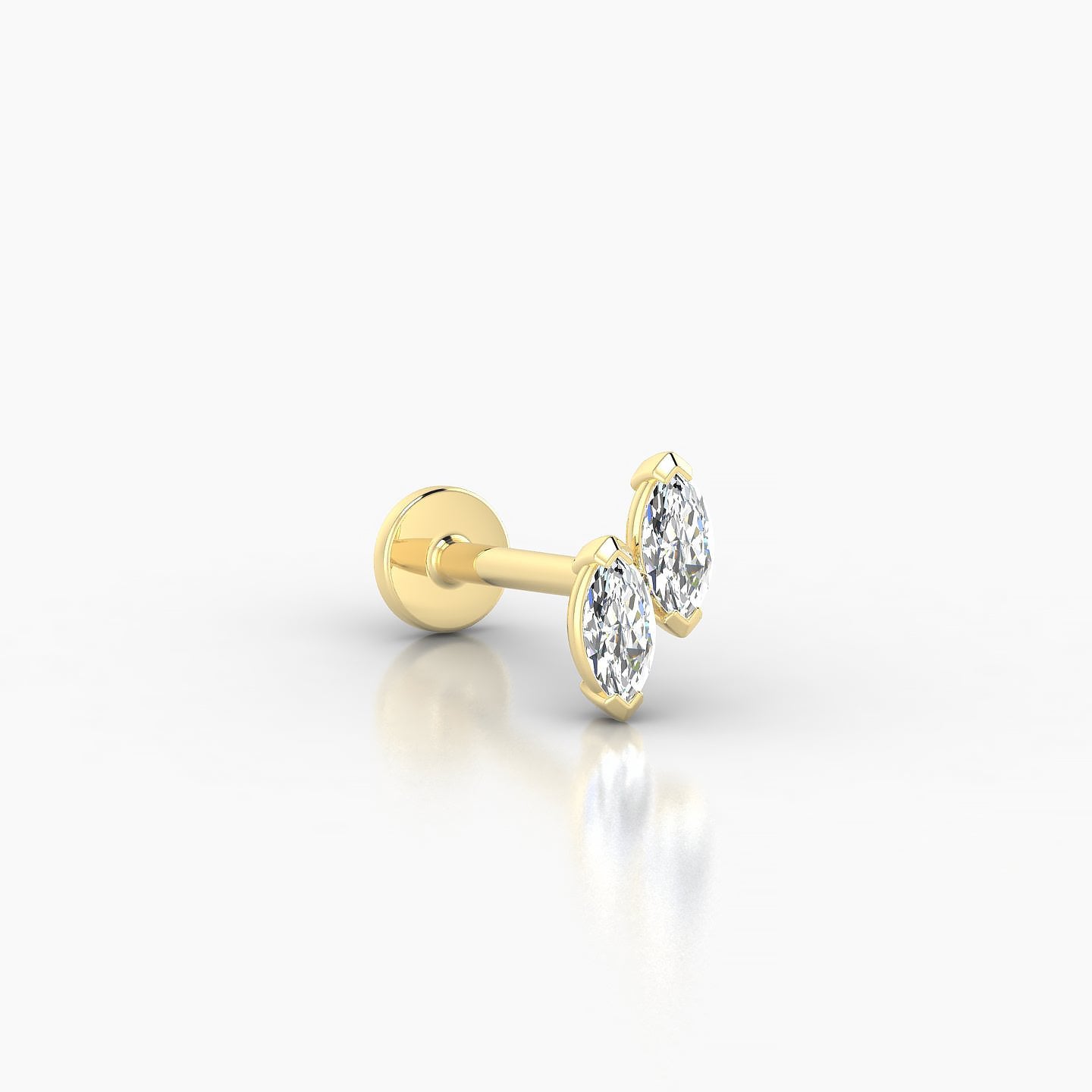 Freyja | 18k Yellow Gold 6 mm 8 mm Diamond Nostril Piercing