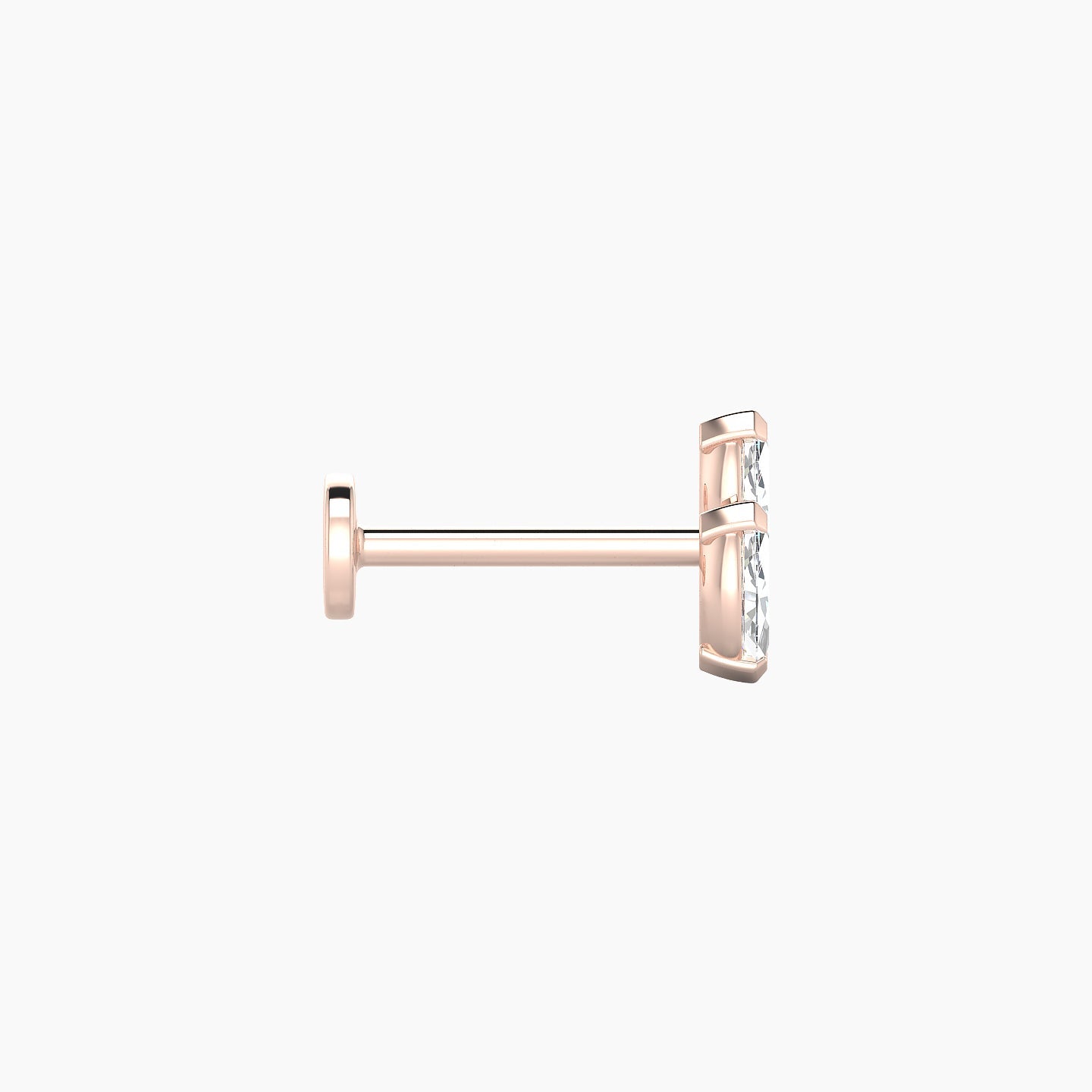 Freyja | 18k Rose Gold 6 mm 8 mm Diamond Nostril Piercing