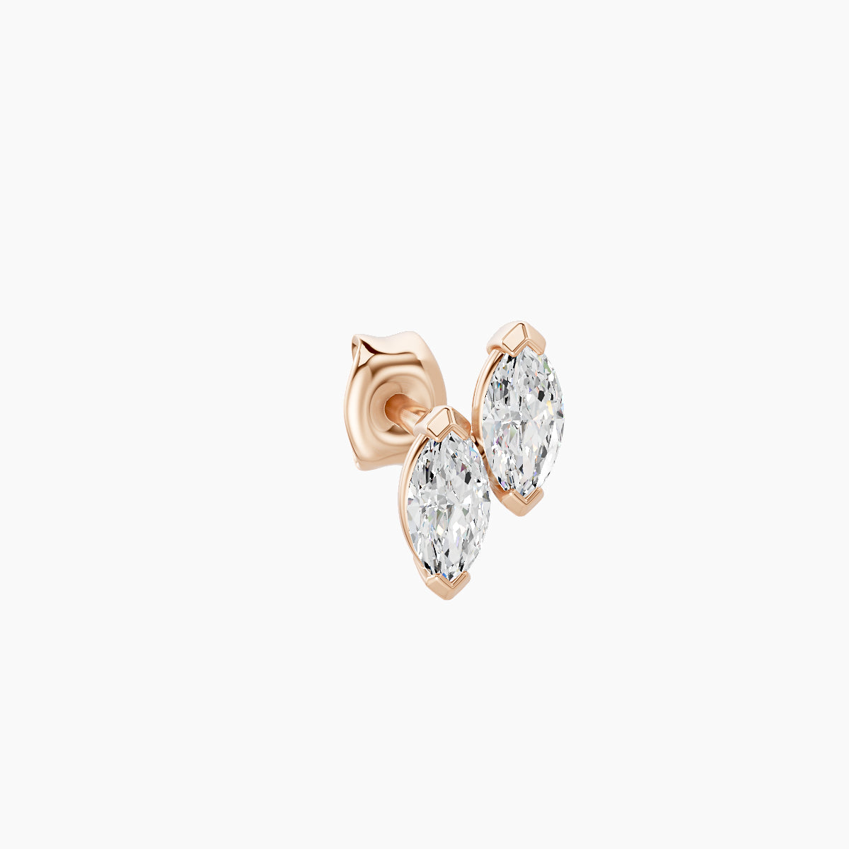 Freyja | 18k Rose Gold 6.5 mm Diamond Earring