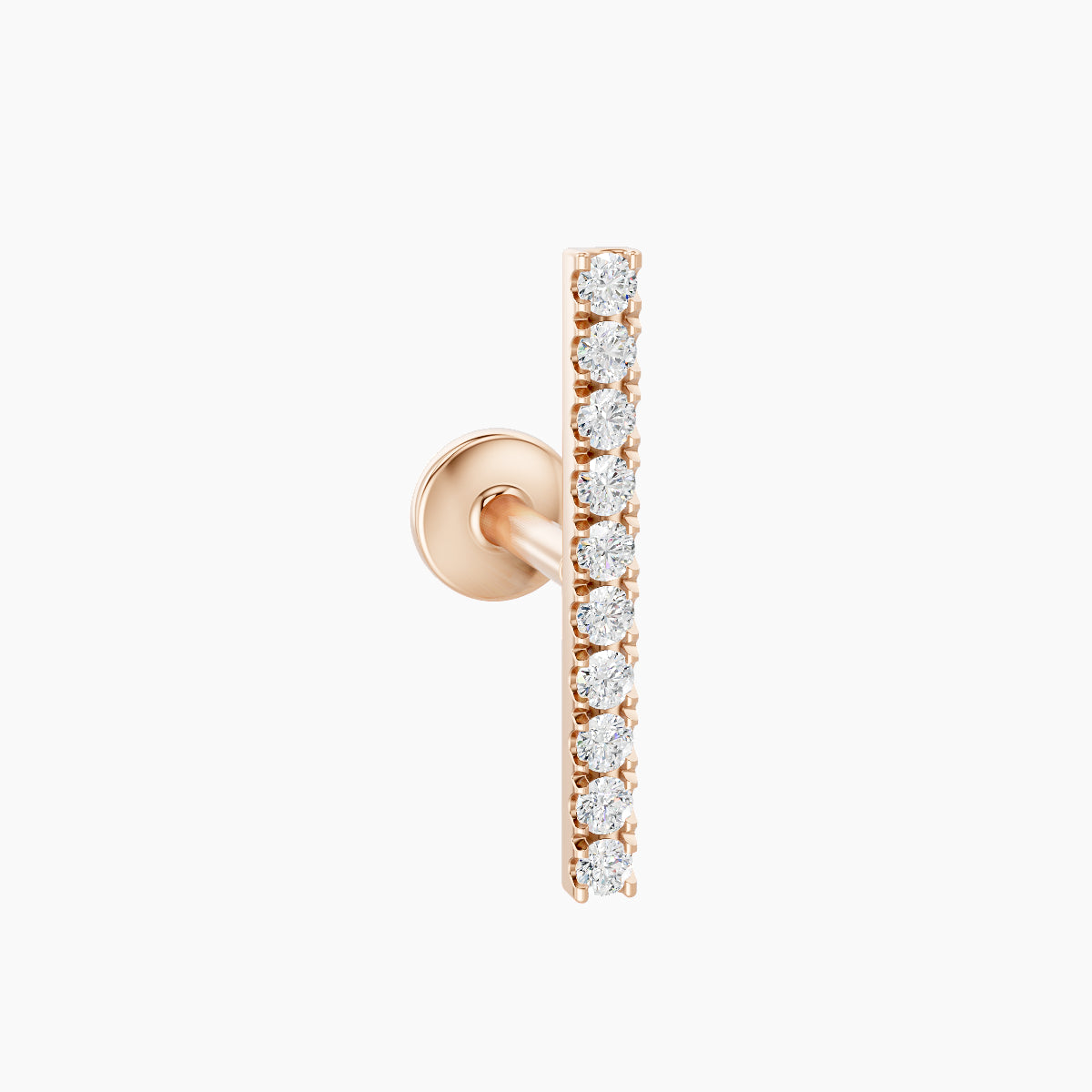 Gaia | 18k Rose Gold 12 mm 5 mm Bar Diamond Piercing