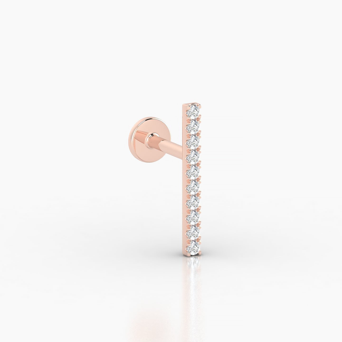 Gaia | 18k Rose Gold 12 mm 5 mm Bar Diamond Piercing