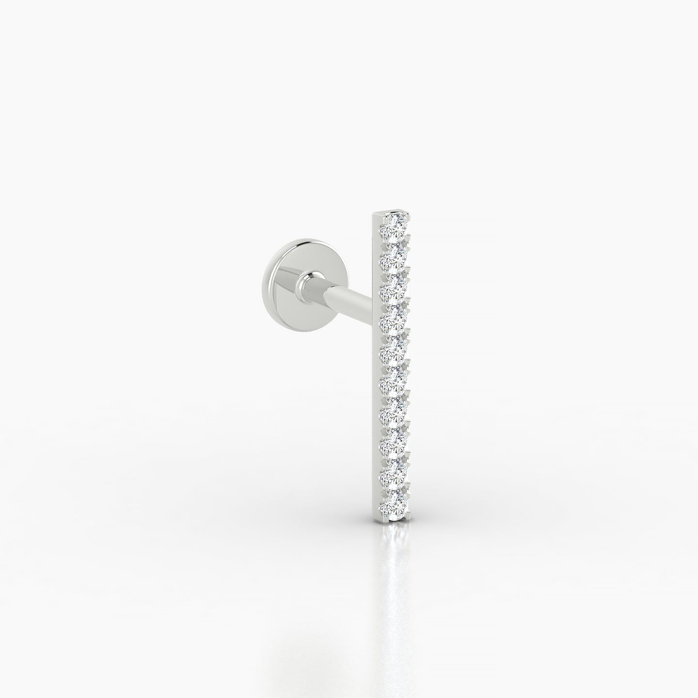 Gaia | 18k White Gold 12 mm 5 mm Bar Diamond Piercing