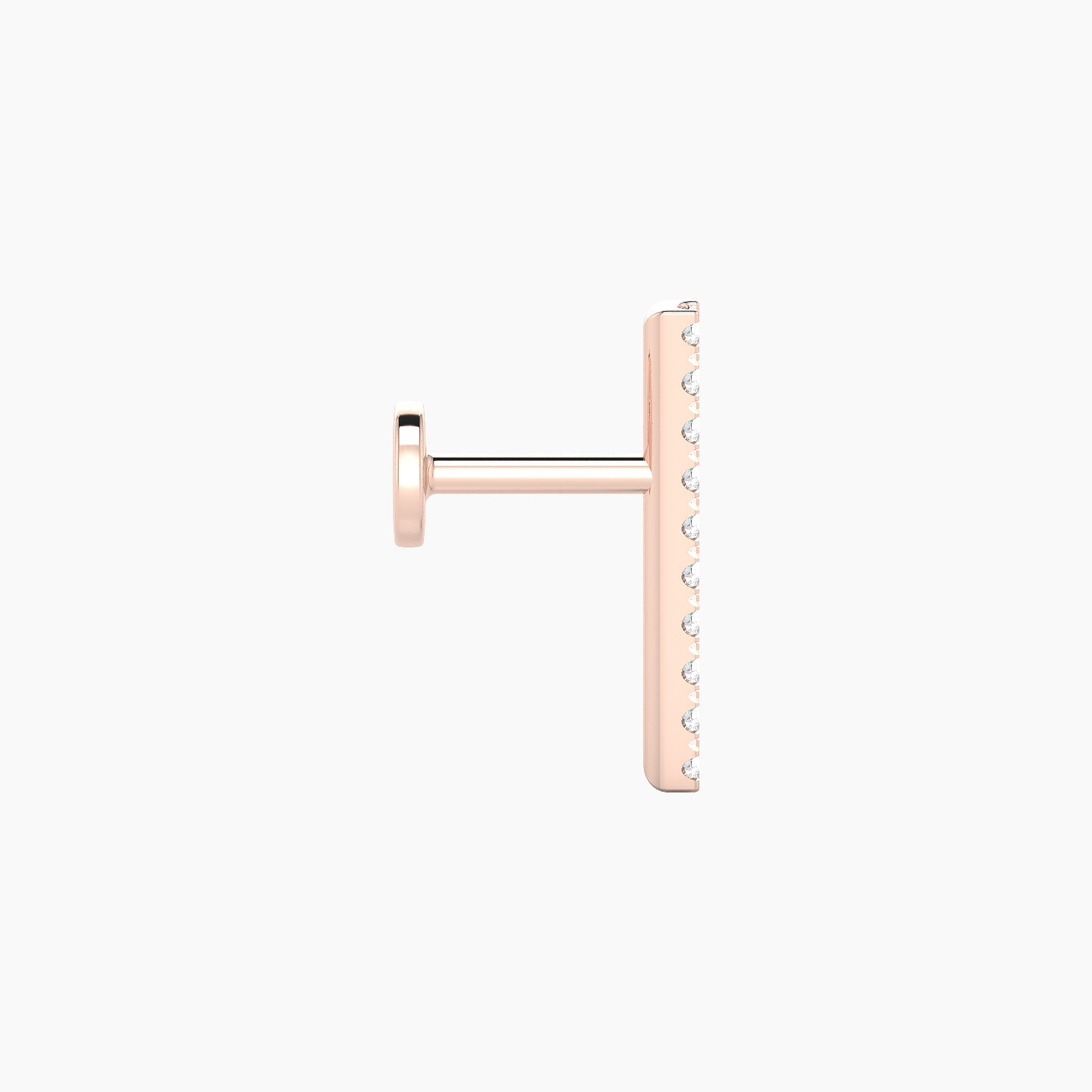 Gaia | 18k Rose Gold 12 mm 5 mm Bar Diamond Piercing