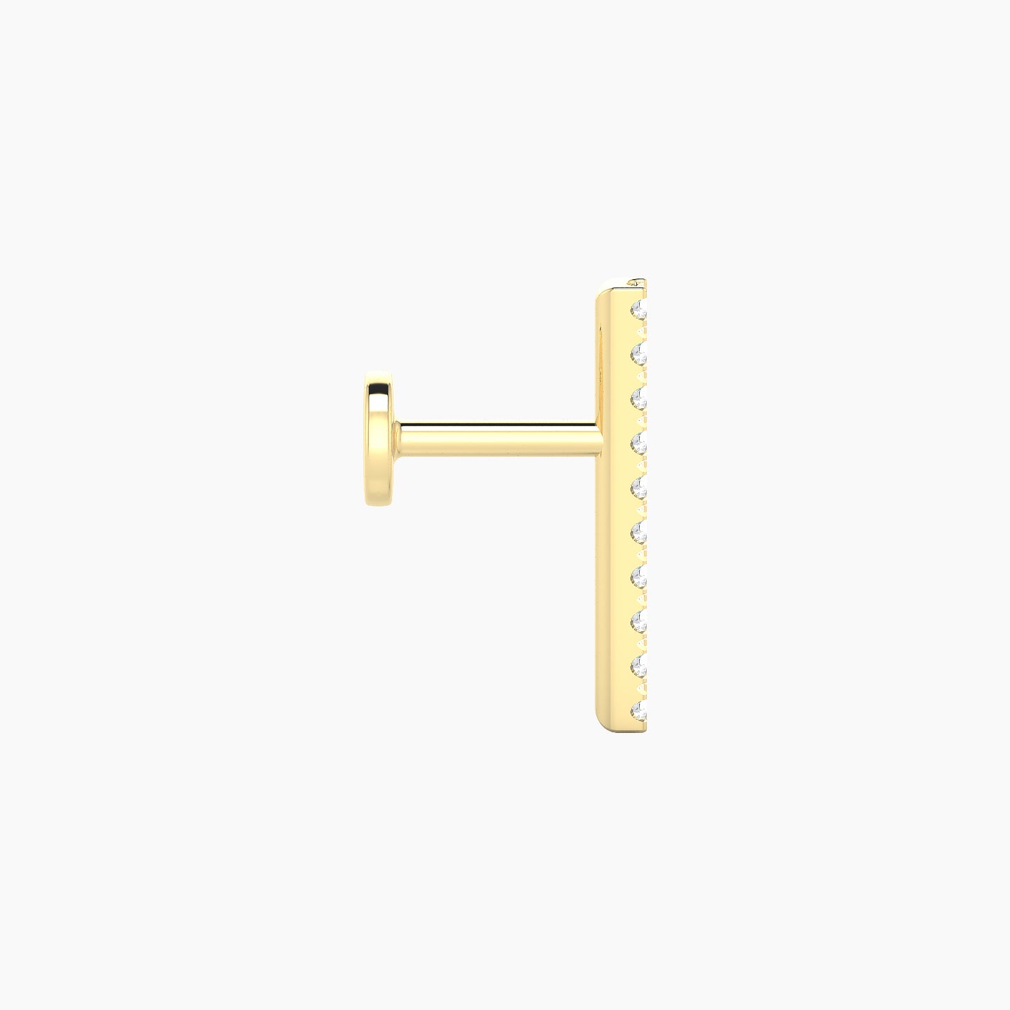 Gaia | 18k Yellow Gold 12 mm 5 mm Bar Diamond Piercing