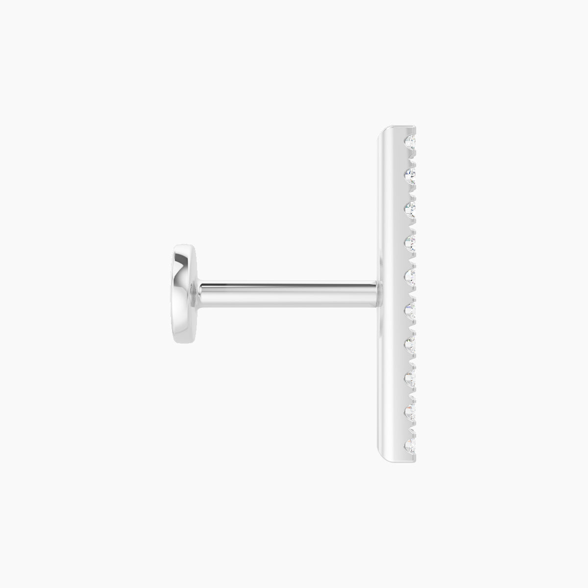 Gaia | 18k White Gold 12 mm 6.5 mm Bar Diamond Piercing