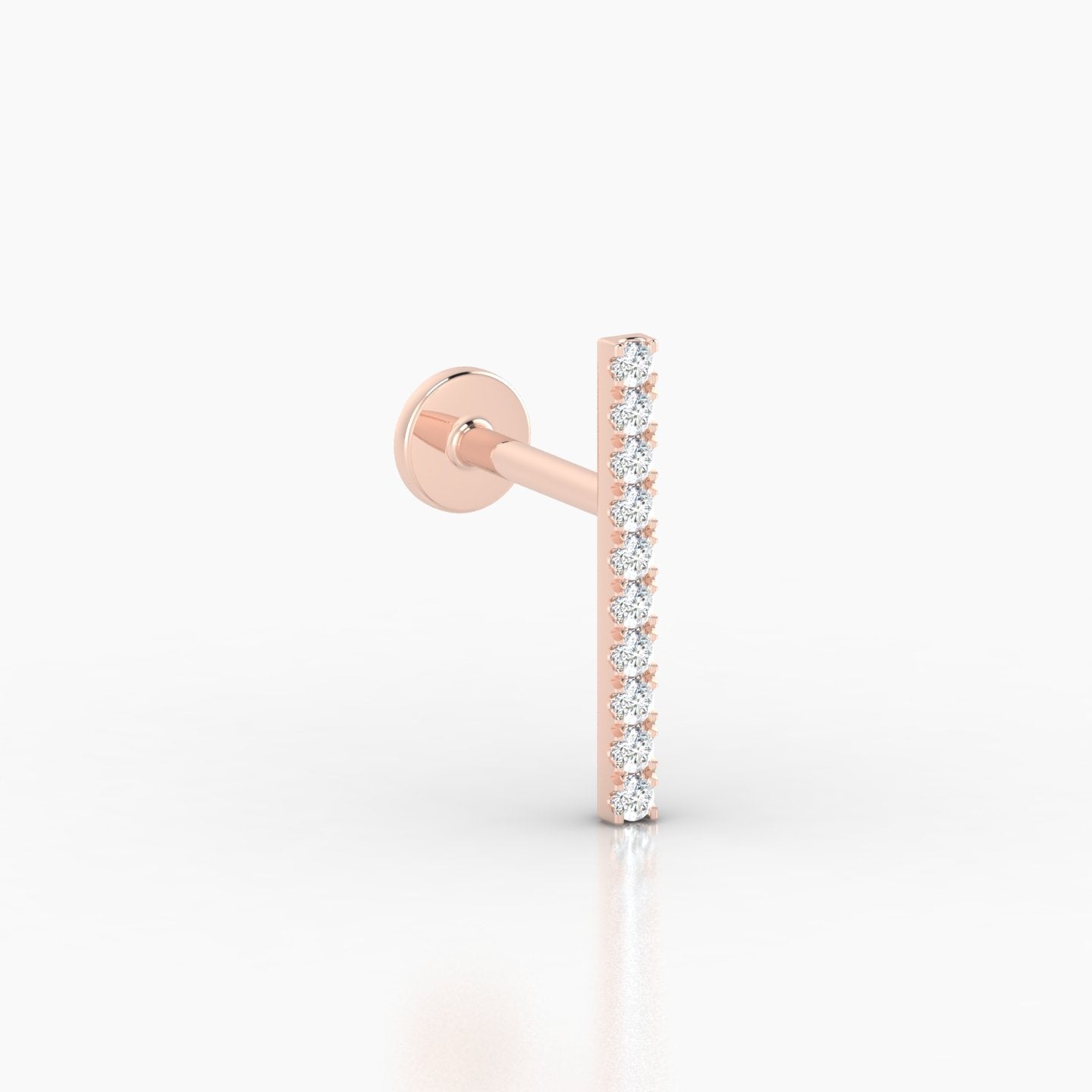 Gaia | 18k Rose Gold 12 mm 6.5 mm Bar Diamond Piercing