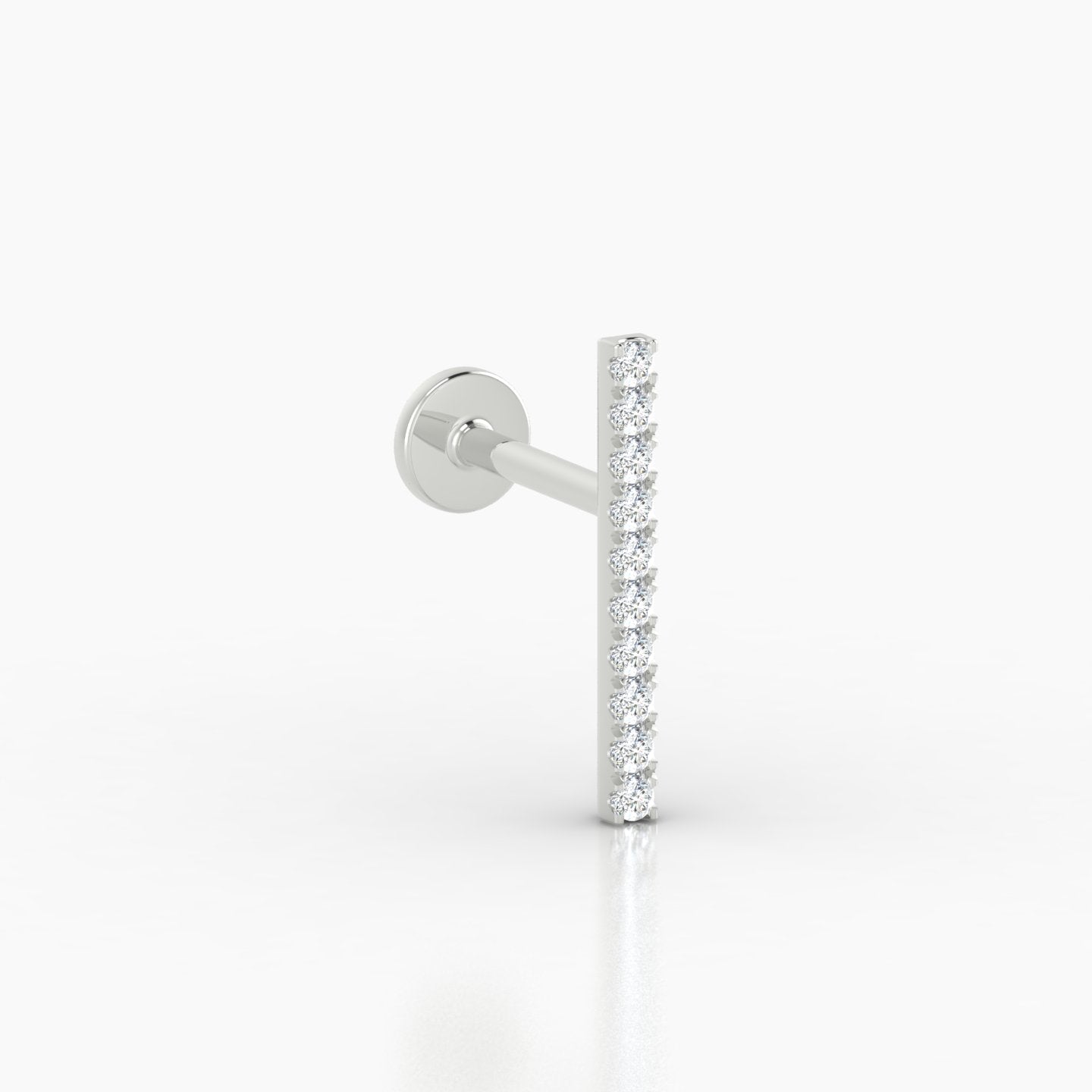 Gaia | 18k White Gold 12 mm 6.5 mm Bar Diamond Piercing