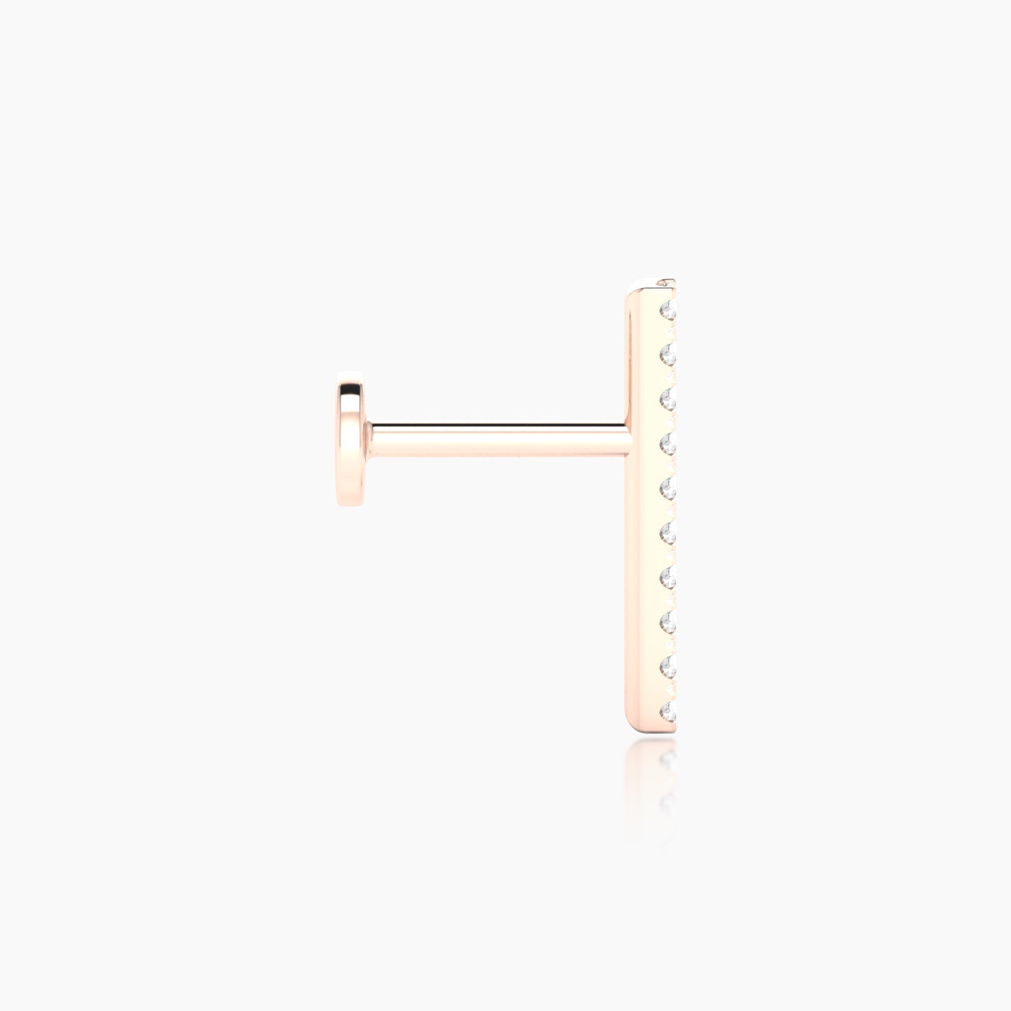 Gaia | 18k Rose Gold 12 mm 6.5 mm Bar Diamond Piercing