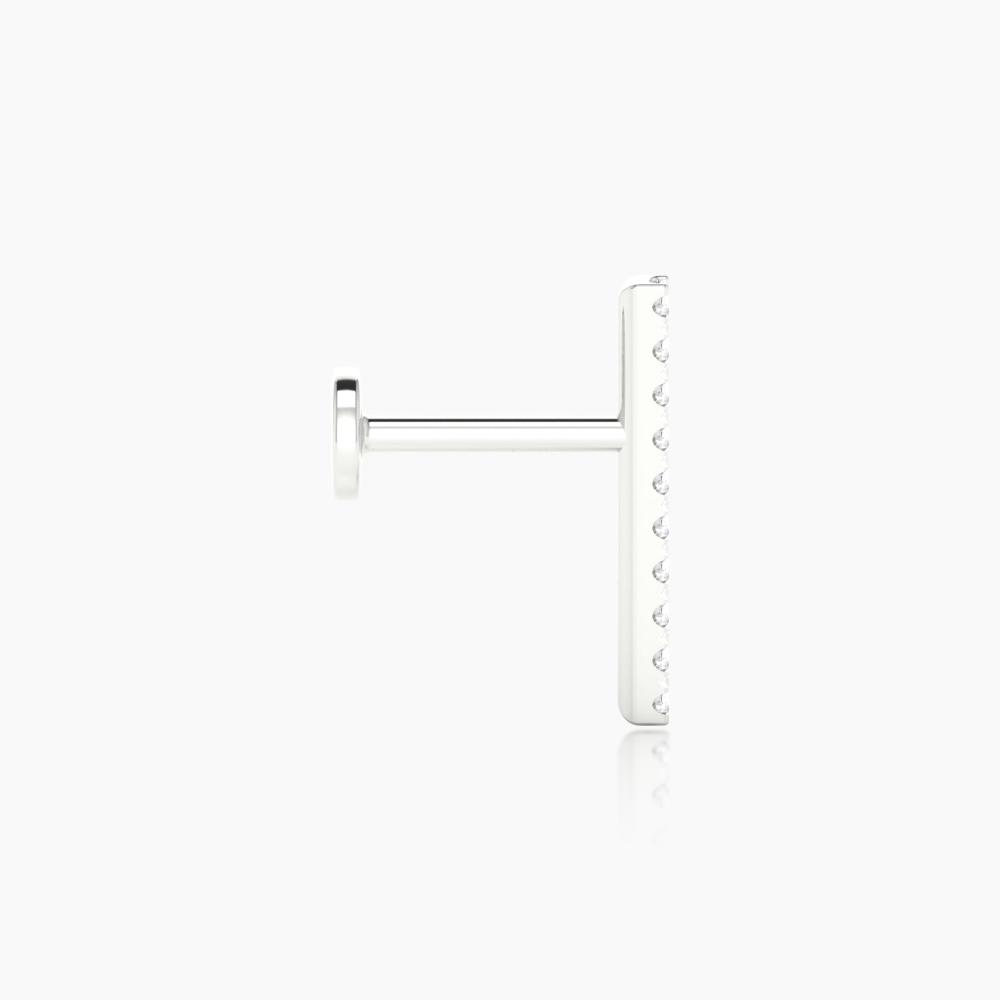 Gaia | 18k White Gold 12 mm 6.5 mm Bar Diamond Piercing