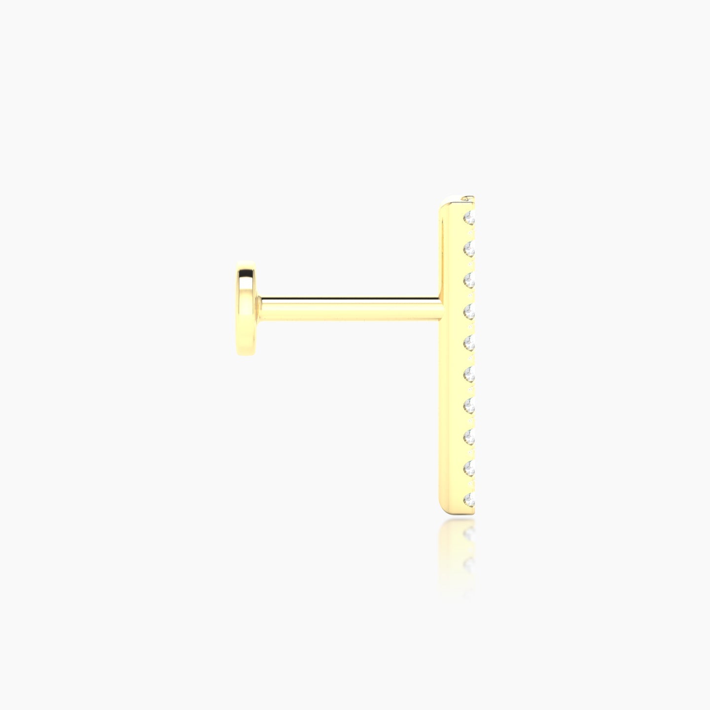 Gaia | 18k Yellow Gold 12 mm 6.5 mm Bar Diamond Piercing