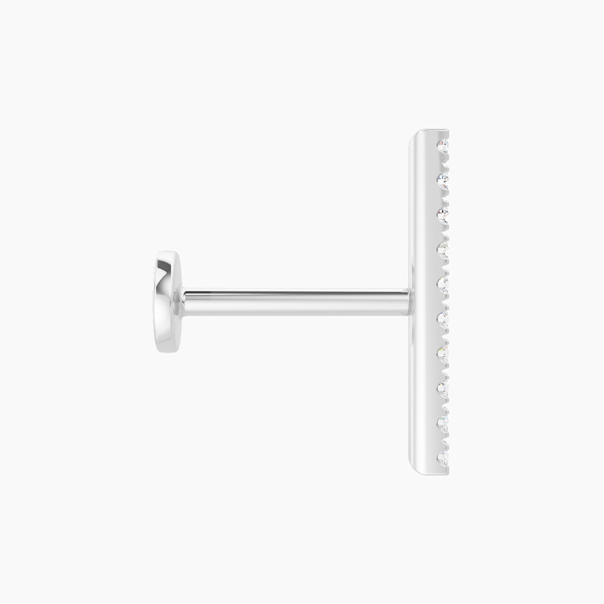 Gaia | 18k White Gold 12 mm 8 mm Bar Diamond Piercing