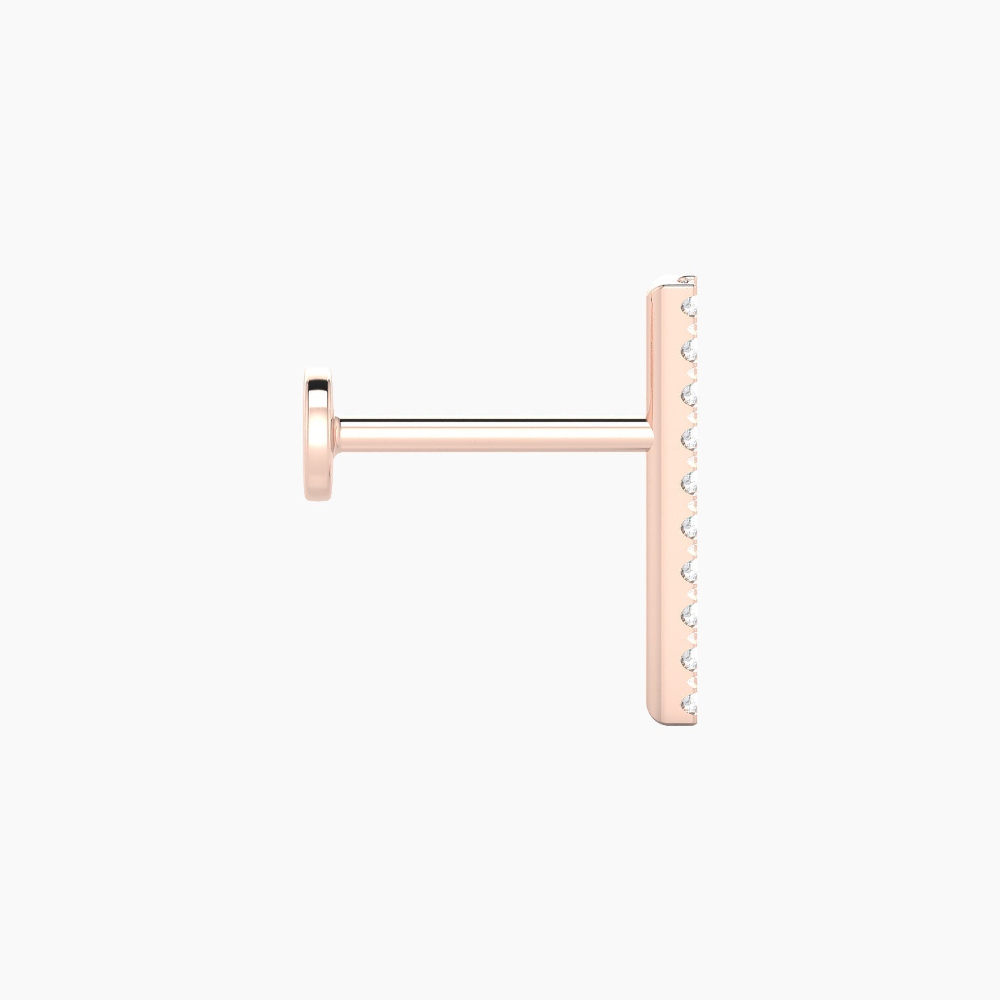 Gaia | 18k Rose Gold 12 mm 8 mm Bar Diamond Piercing