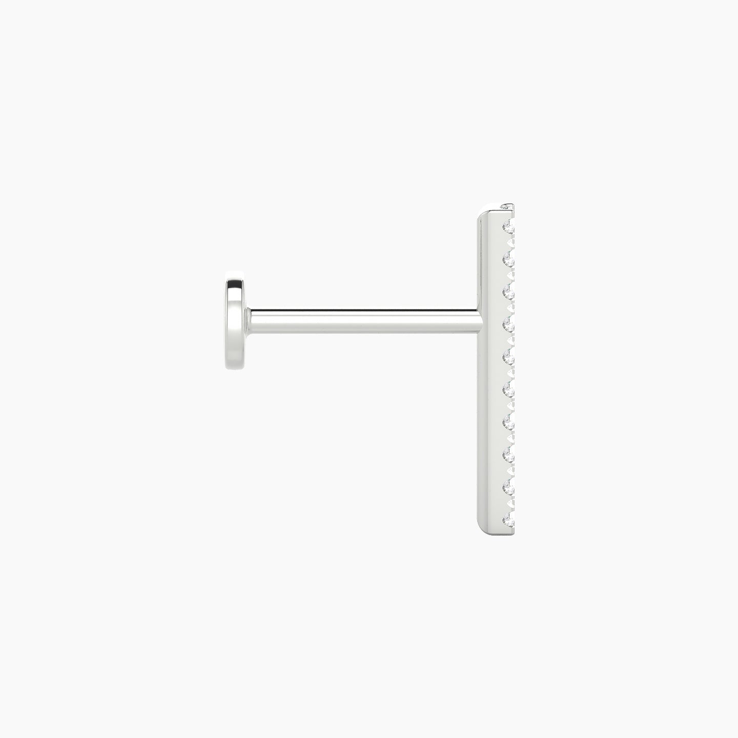 Gaia | 18k White Gold 12 mm 8 mm Bar Diamond Piercing