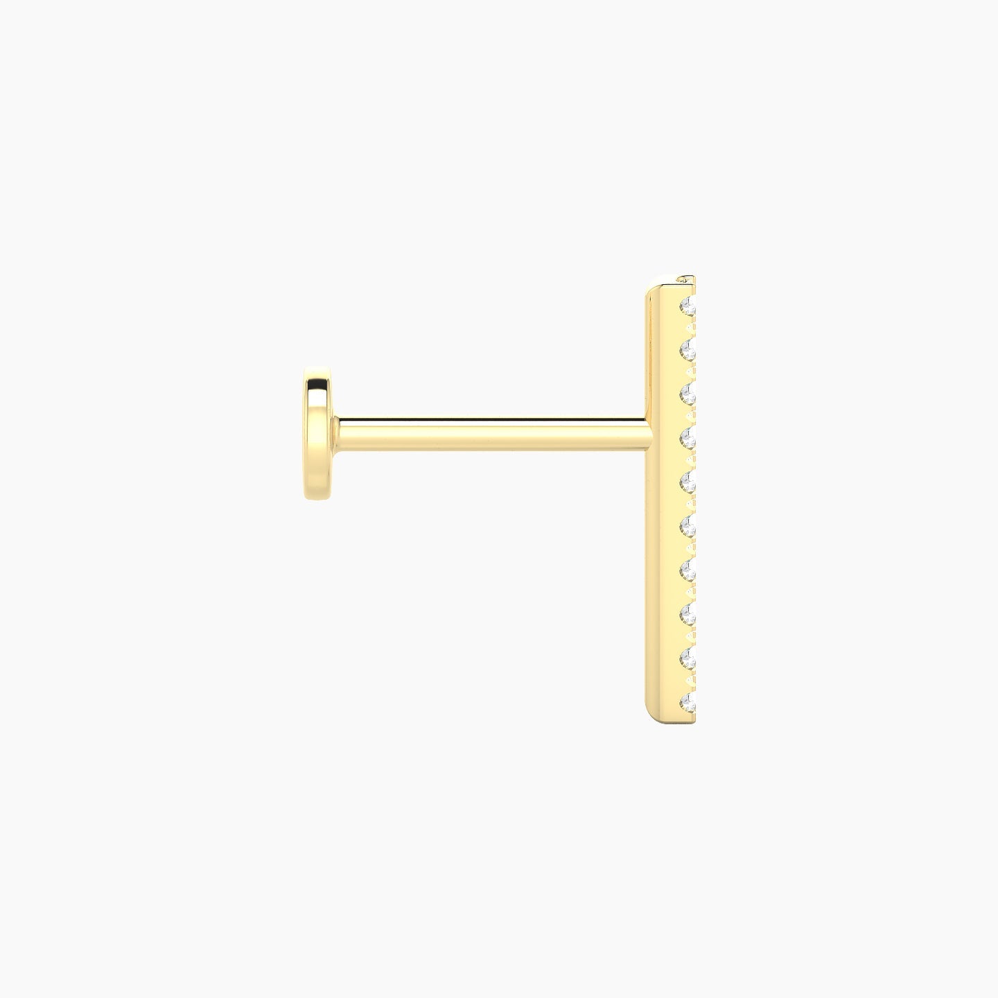 Gaia | 18k Yellow Gold 12 mm 8 mm Bar Diamond Piercing