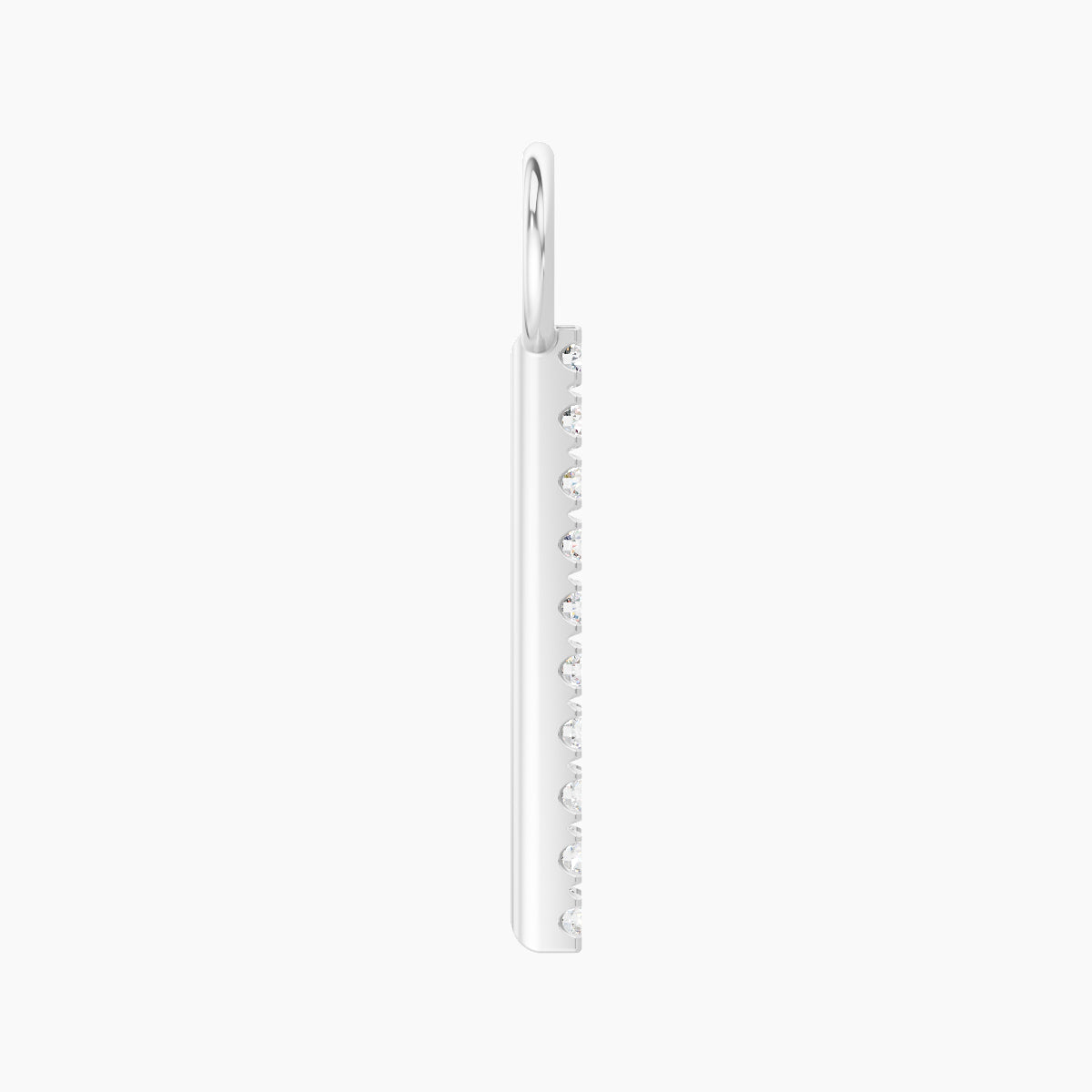 Gaia | 18k White Gold 12 mm Bar Diamond Charm