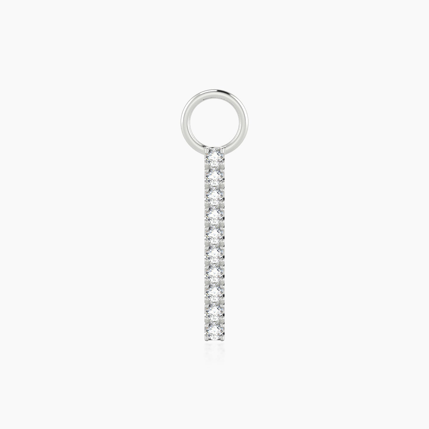 Gaia | 18k White Gold 12 mm Bar Diamond Charm