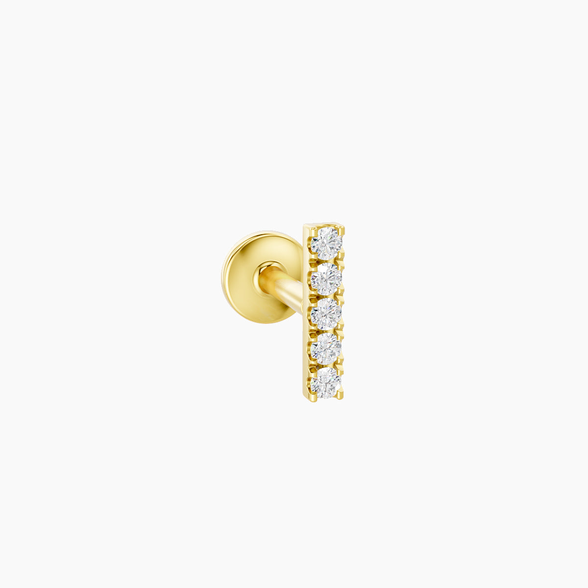 Gaia | 18k Yellow Gold 6 mm 5 mm Bar Diamond Piercing
