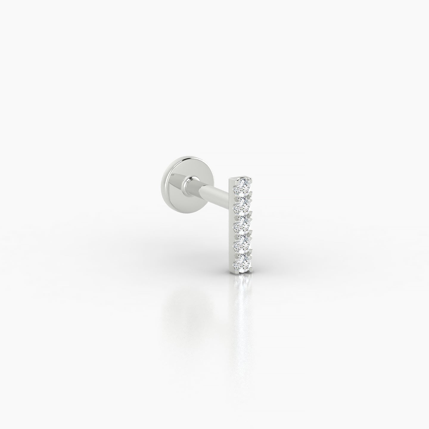 Gaia | 18k White Gold 6 mm 5 mm Bar Diamond Piercing