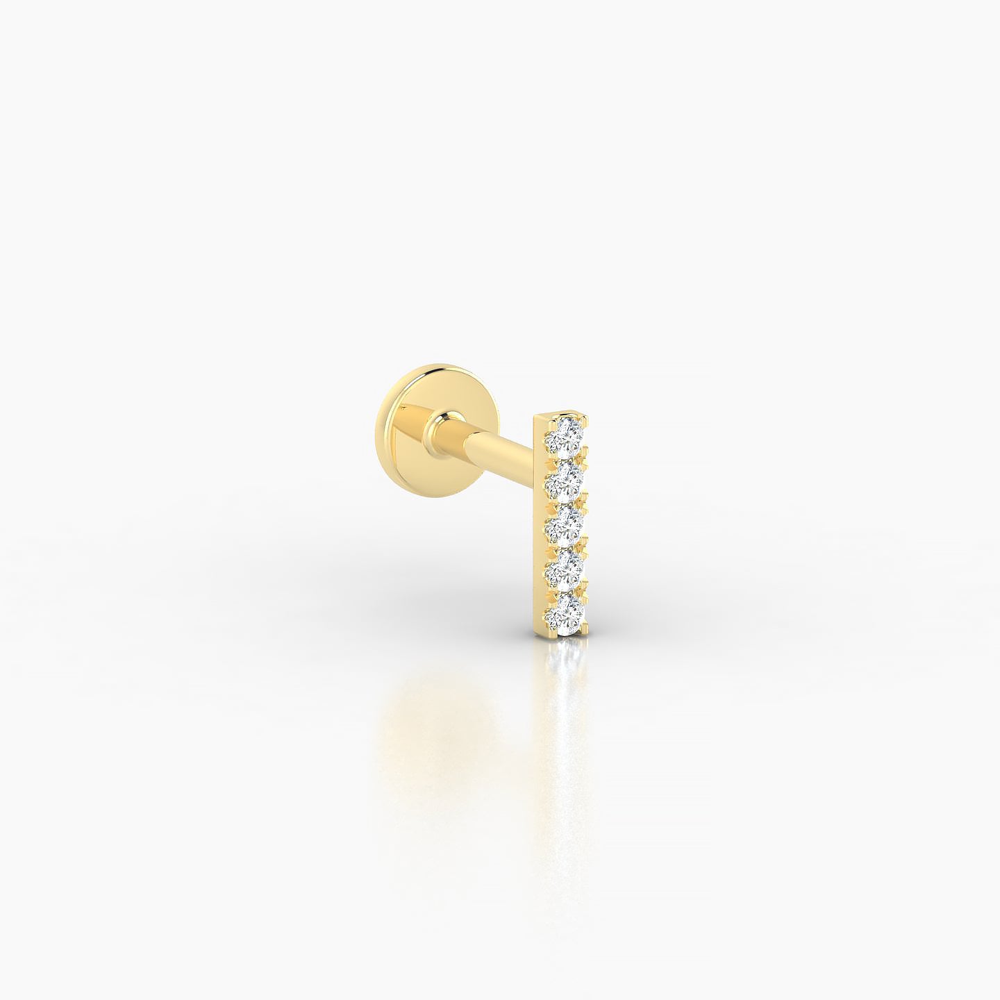 Gaia | 18k Yellow Gold 6 mm 5 mm Bar Diamond Piercing