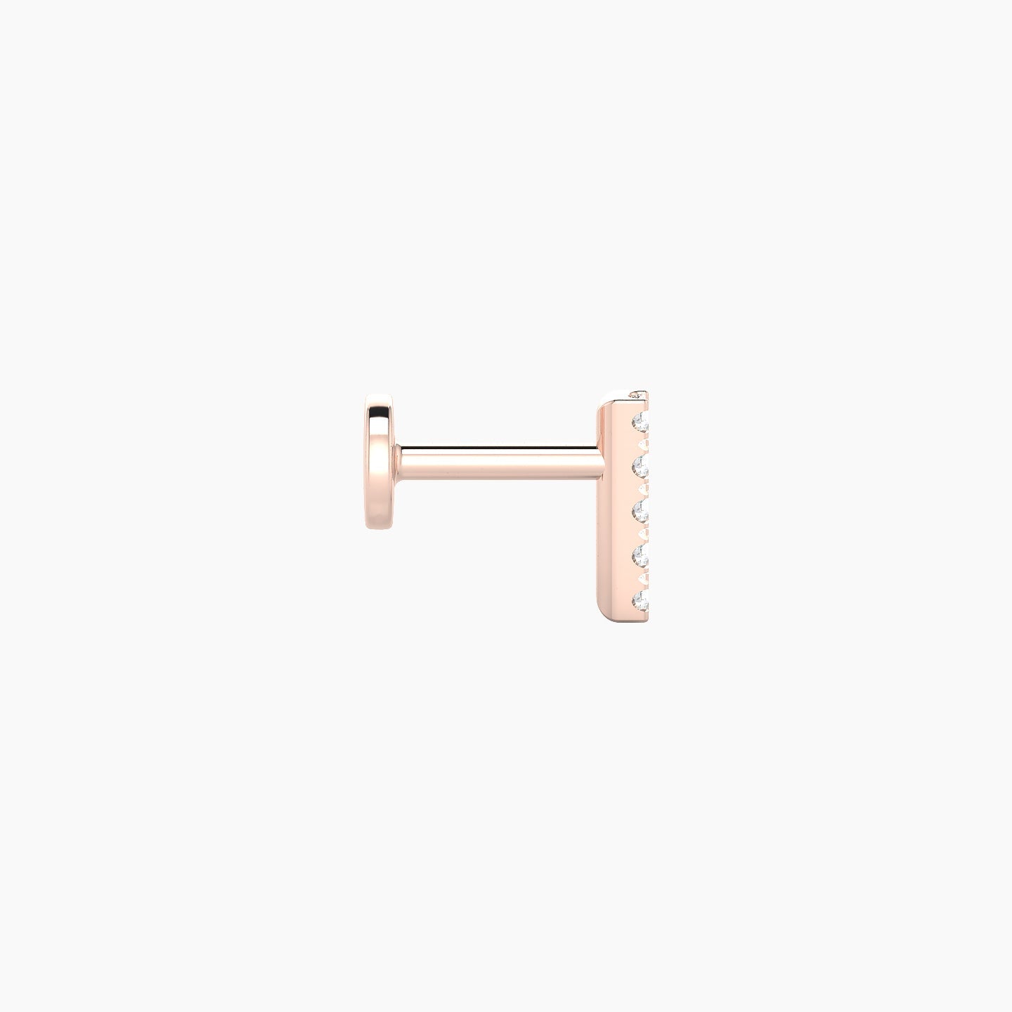 Gaia | 18k Rose Gold 6 mm 5 mm Bar Diamond Piercing