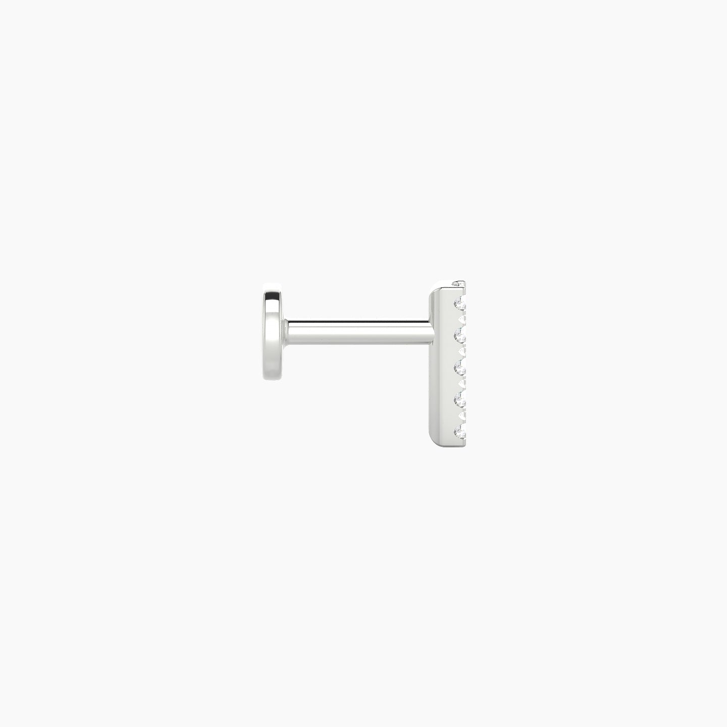 Gaia | 18k White Gold 6 mm 5 mm Bar Diamond Piercing