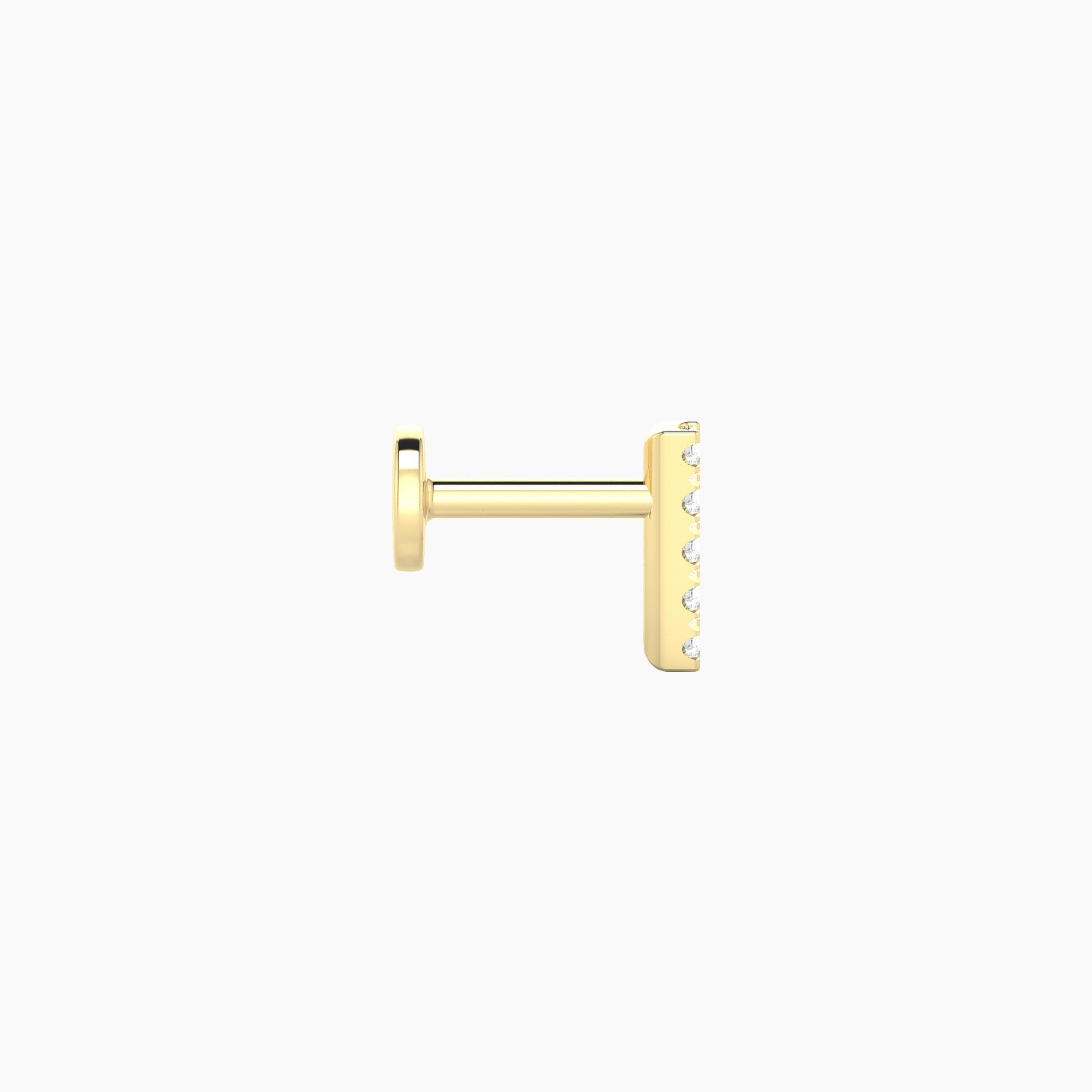 Gaia | 18k Yellow Gold 6 mm 5 mm Bar Diamond Piercing