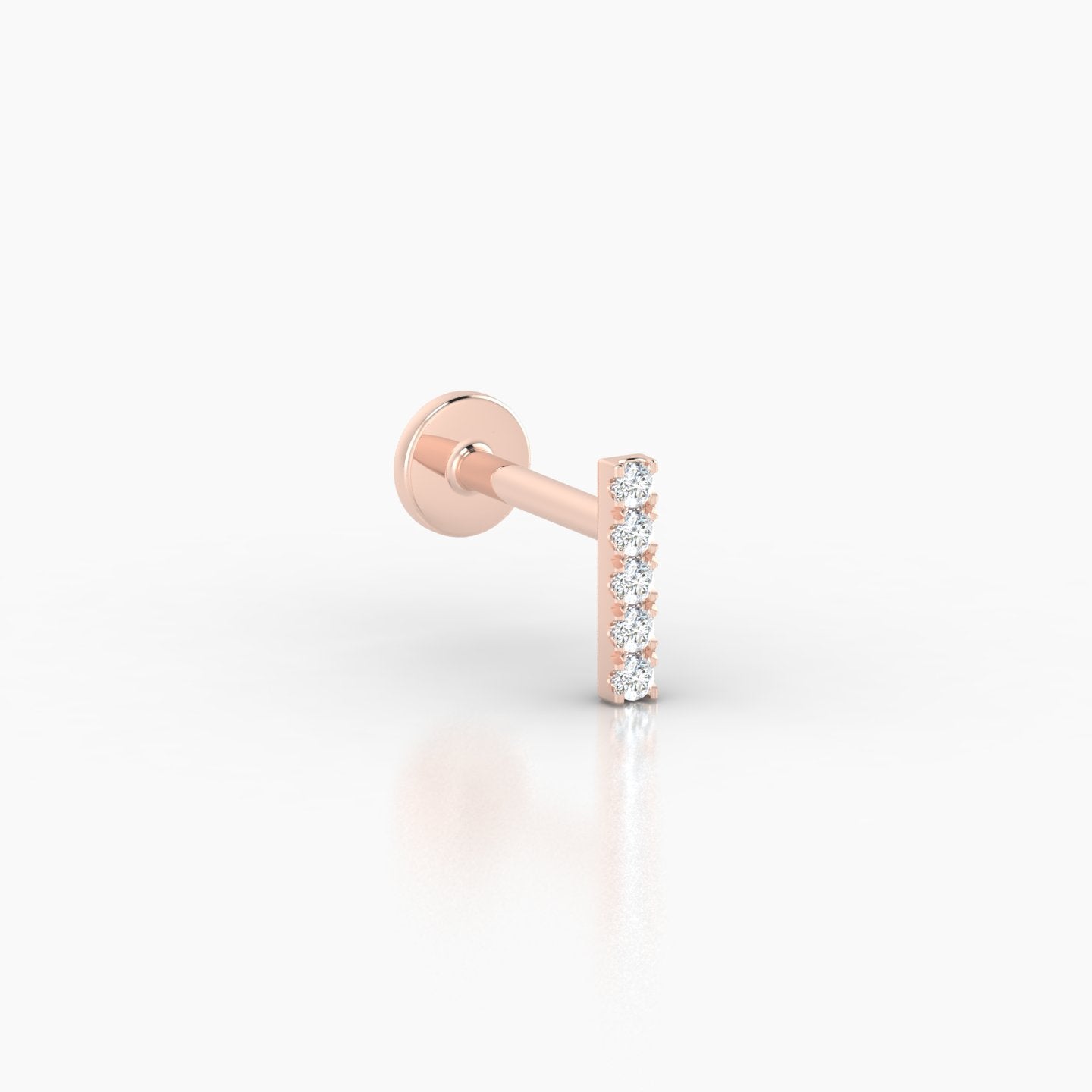 Gaia | 18k Rose Gold 6 mm 6.5 mm Bar Diamond Piercing